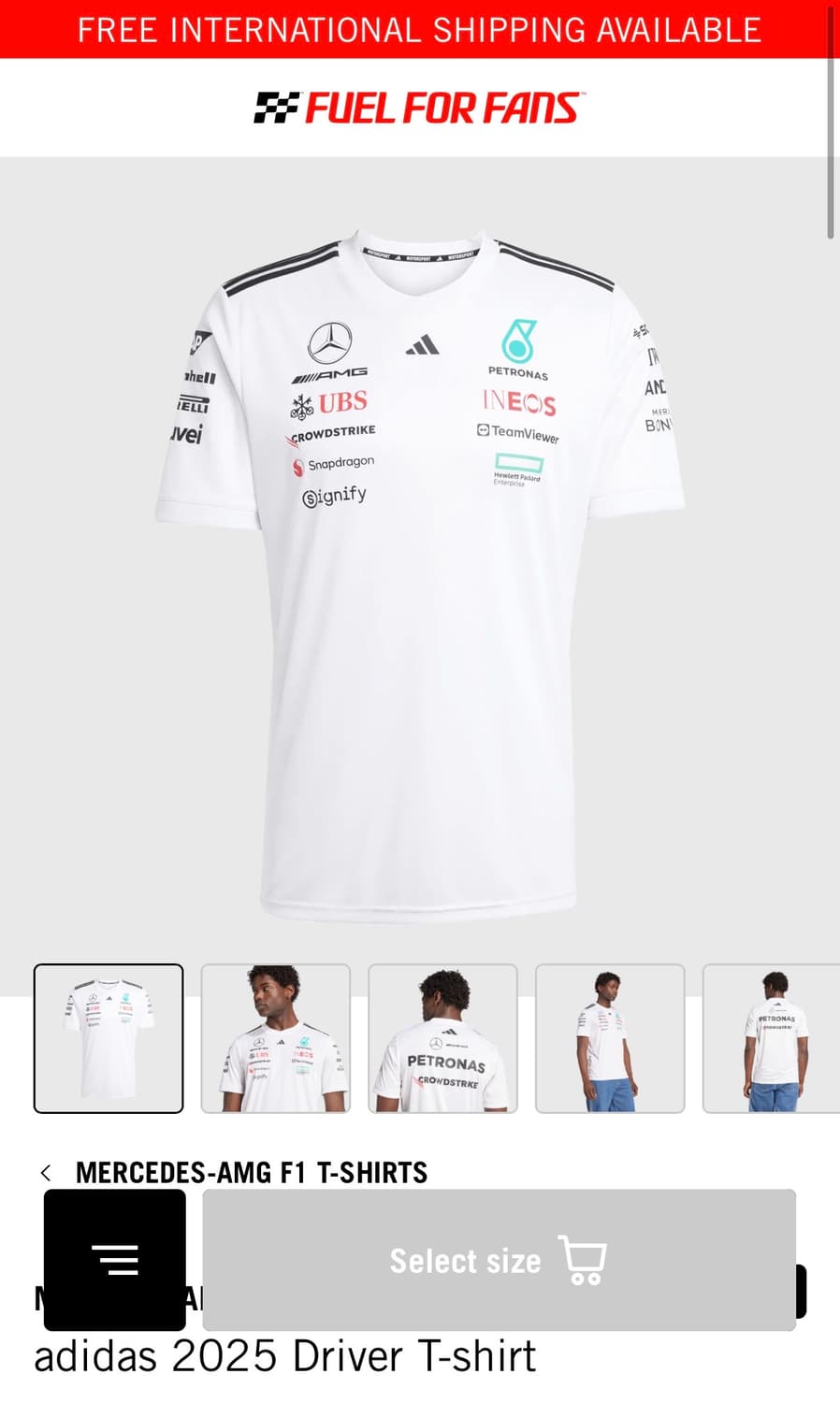 2025 아디다스 F1 메르세데스 AMG 티셔츠 상품이미지1