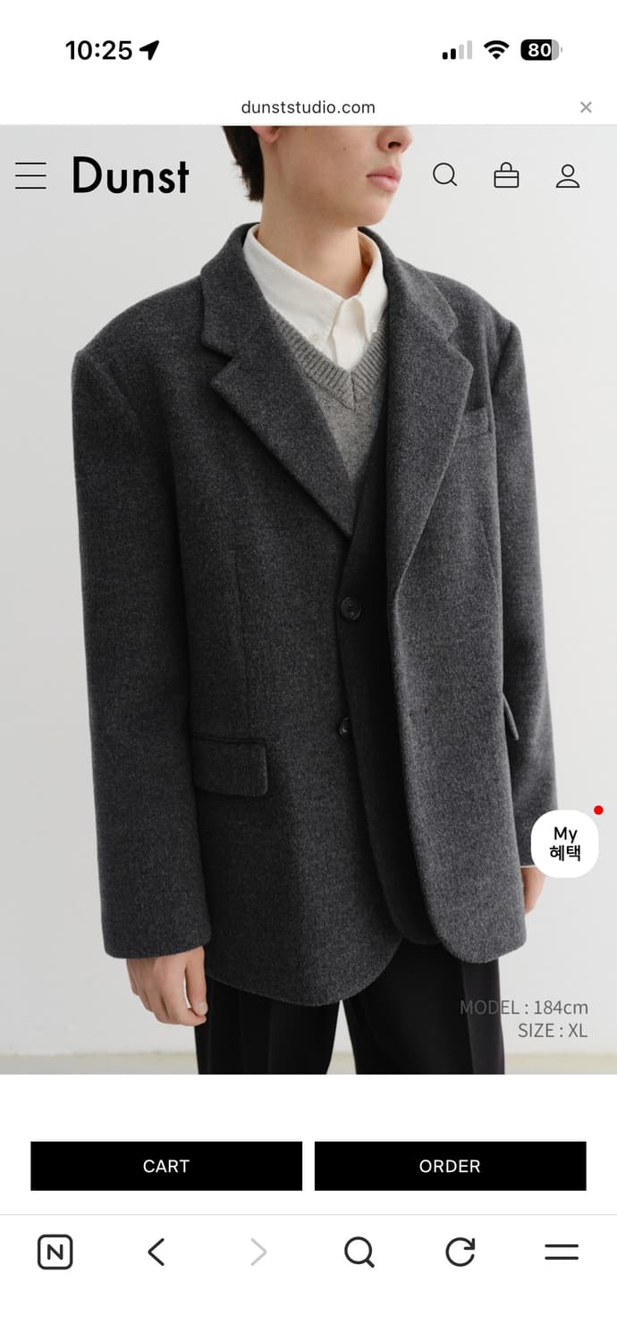 던스트 울 캐시미어 자켓 차콜 상품이미지2