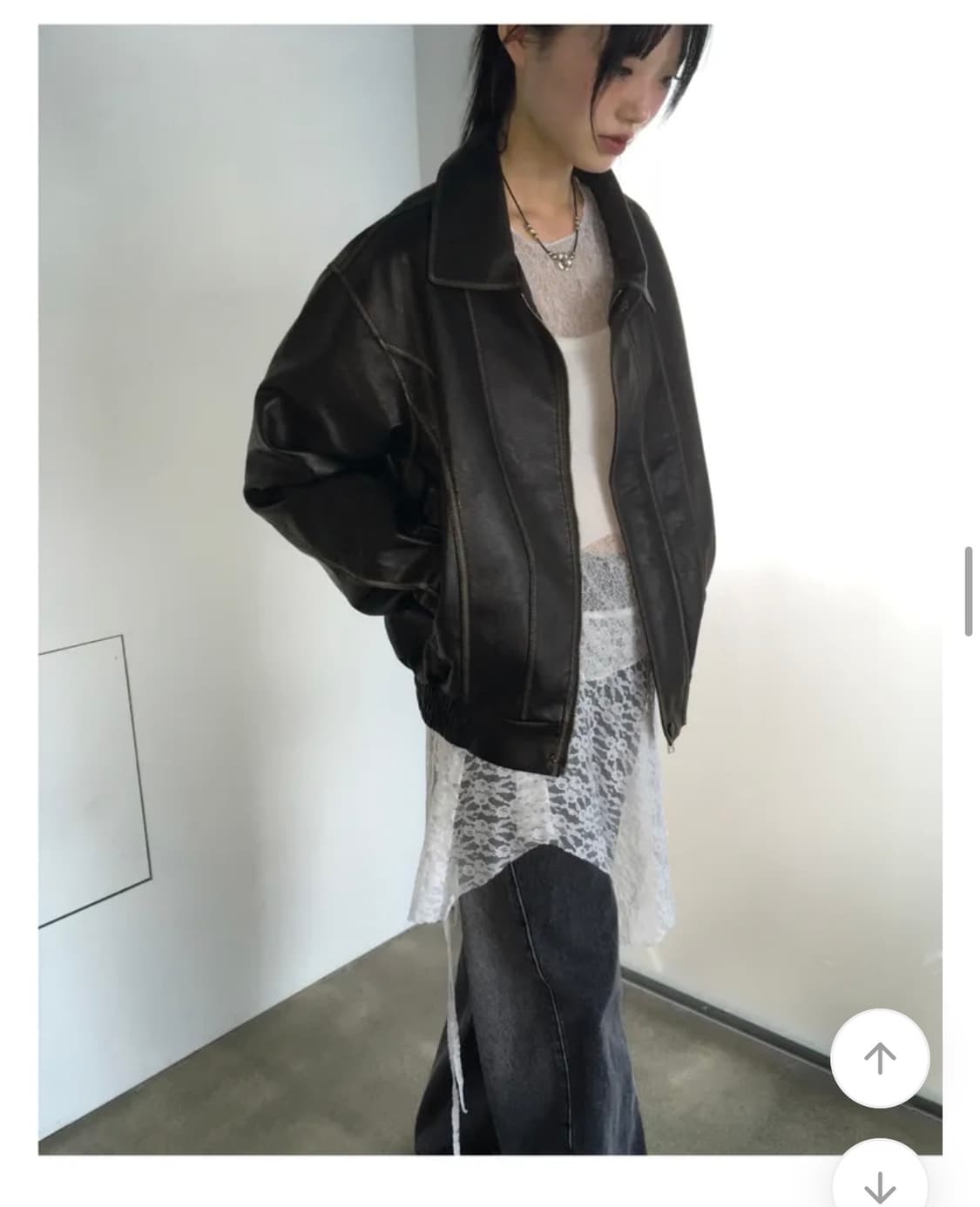 원더원더 레더자켓 검정색 상품이미지2