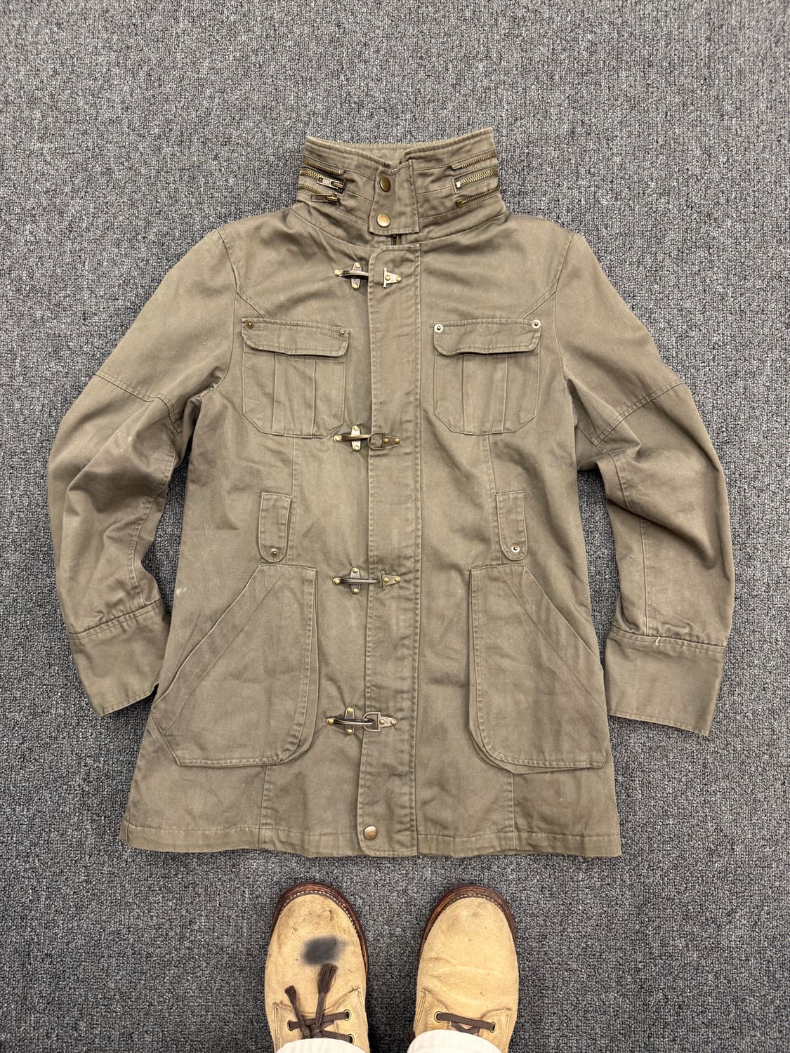 PRESQUE TOUT 빈티지 여성 후크 올리브 야상 상품이미지1