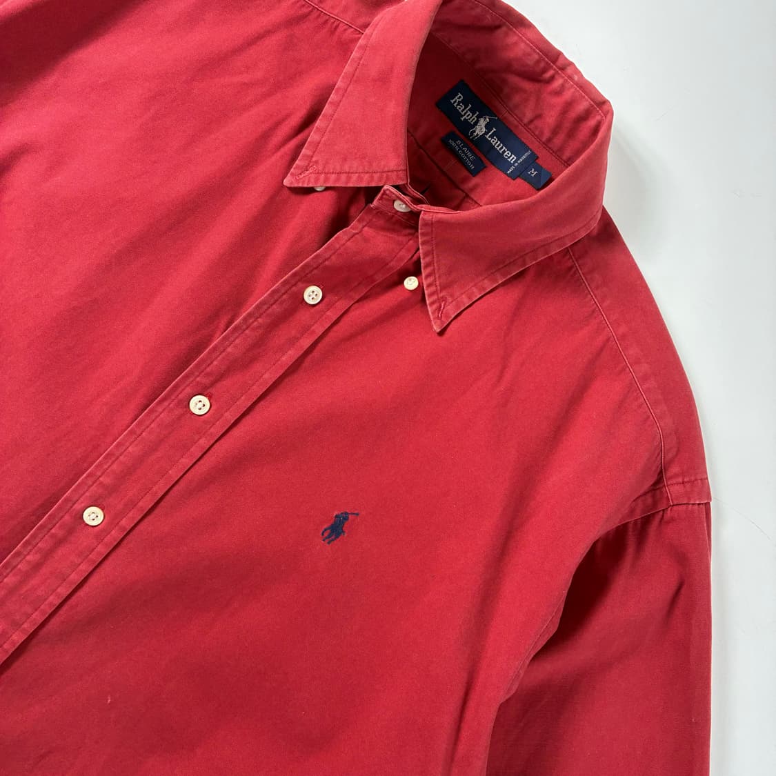Polo  폴로 랄프로렌 자수 코튼 코랄 레드 셔츠  상품이미지3
