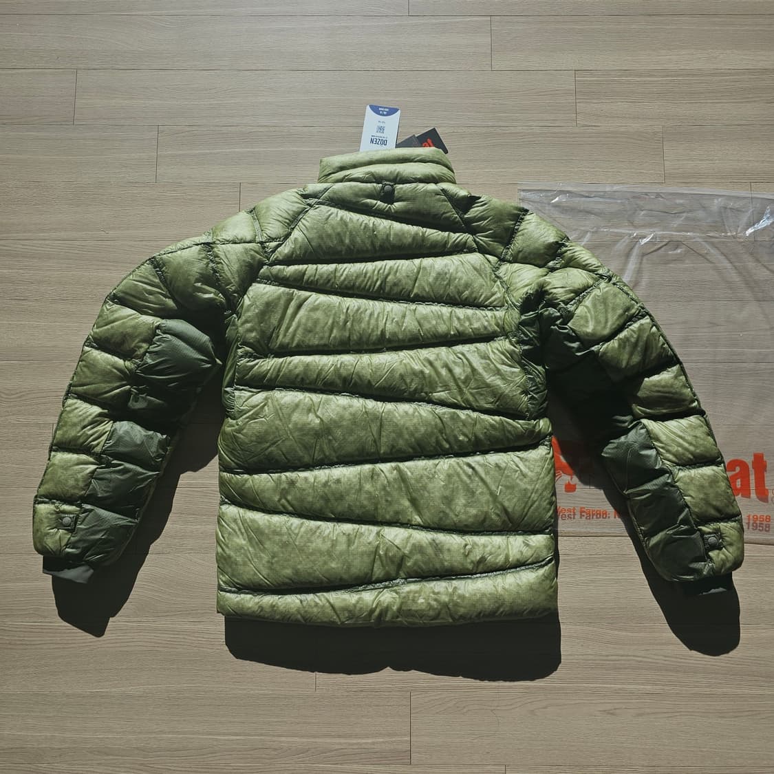 M 90~95 새제품) 밥캣 경량 다운 시어쉘 패딩 덕 90:10 그린 상품이미지2