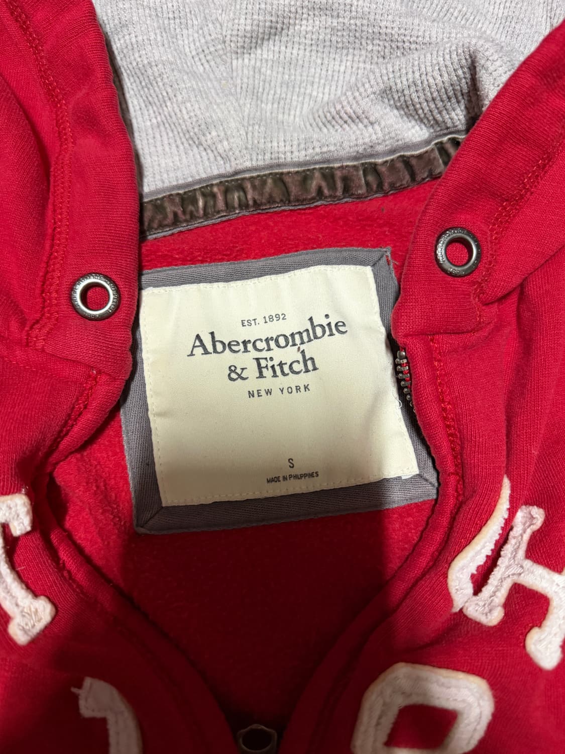 아베크롬비 레드 후드집업 상품이미지3
