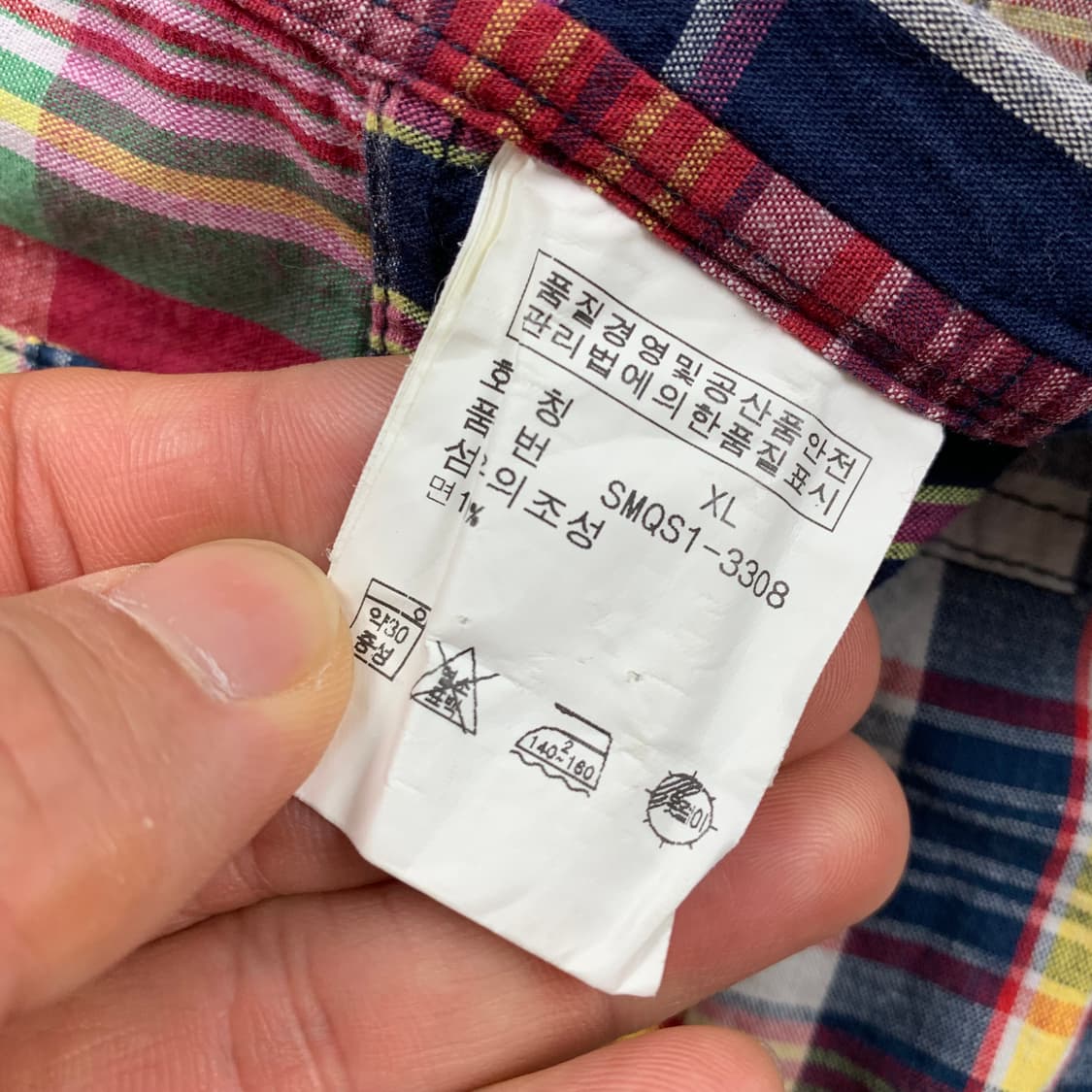 폴로 랄프로렌 커스텀핏 마드라스 체크 패치워크 하프 셔츠 상품이미지5