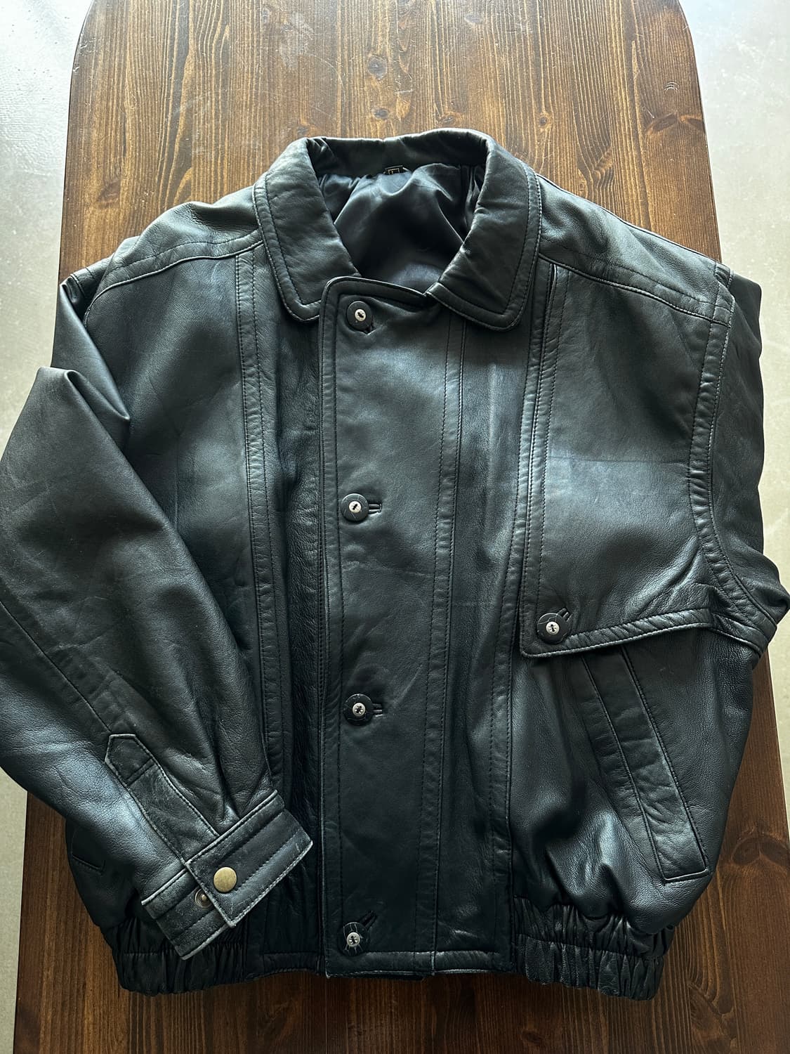 90s 재패니즈 양가죽 레더 봄버 자켓 상품이미지5
