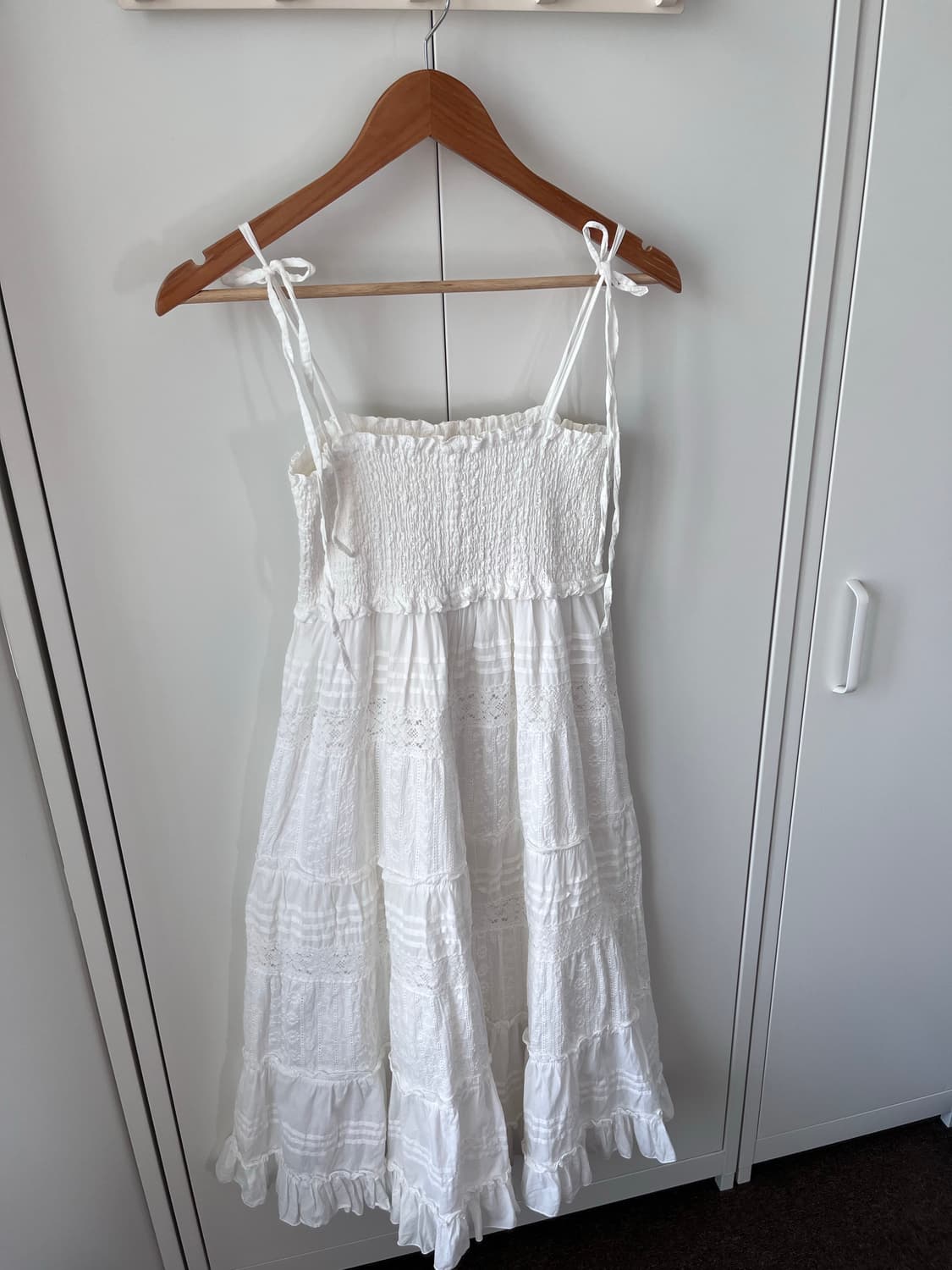 (Rare) Vintage 화이트 레이스 펀칭 패치 원피스  상품이미지7