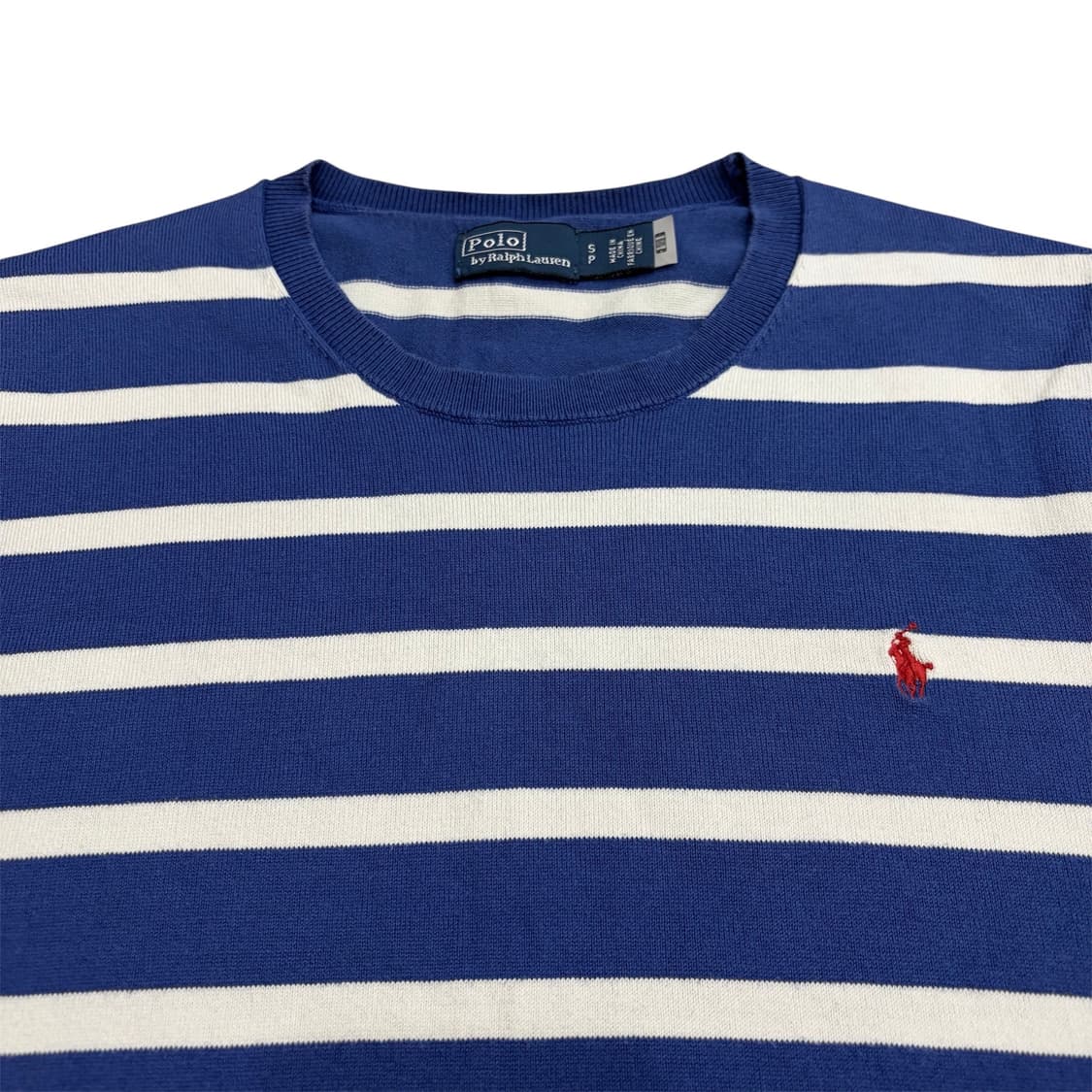 폴로 랄프로렌 여성 블루 스트라이프 반팔 니트 S 상품이미지4