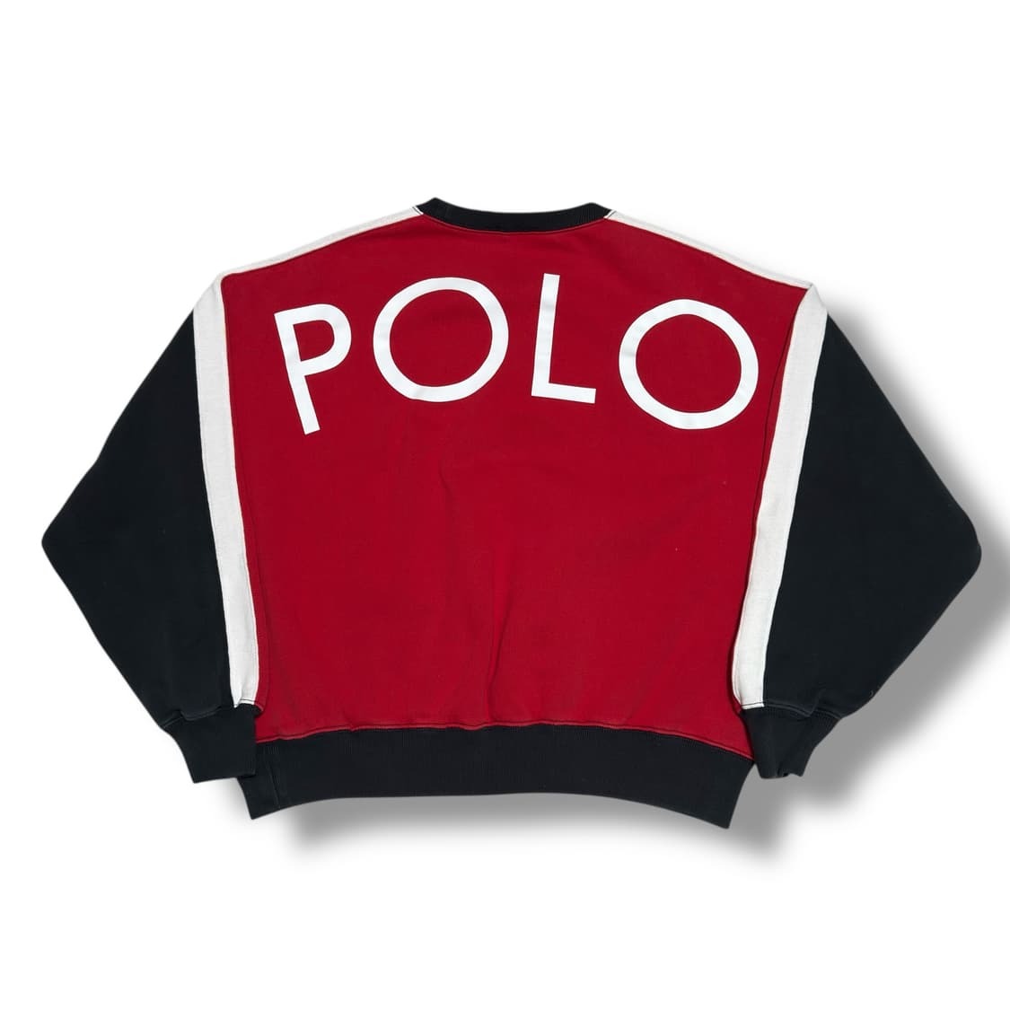 Polo Ralph Lauren 빅로고 블랙 레드 배색 맨투맨 상품이미지1