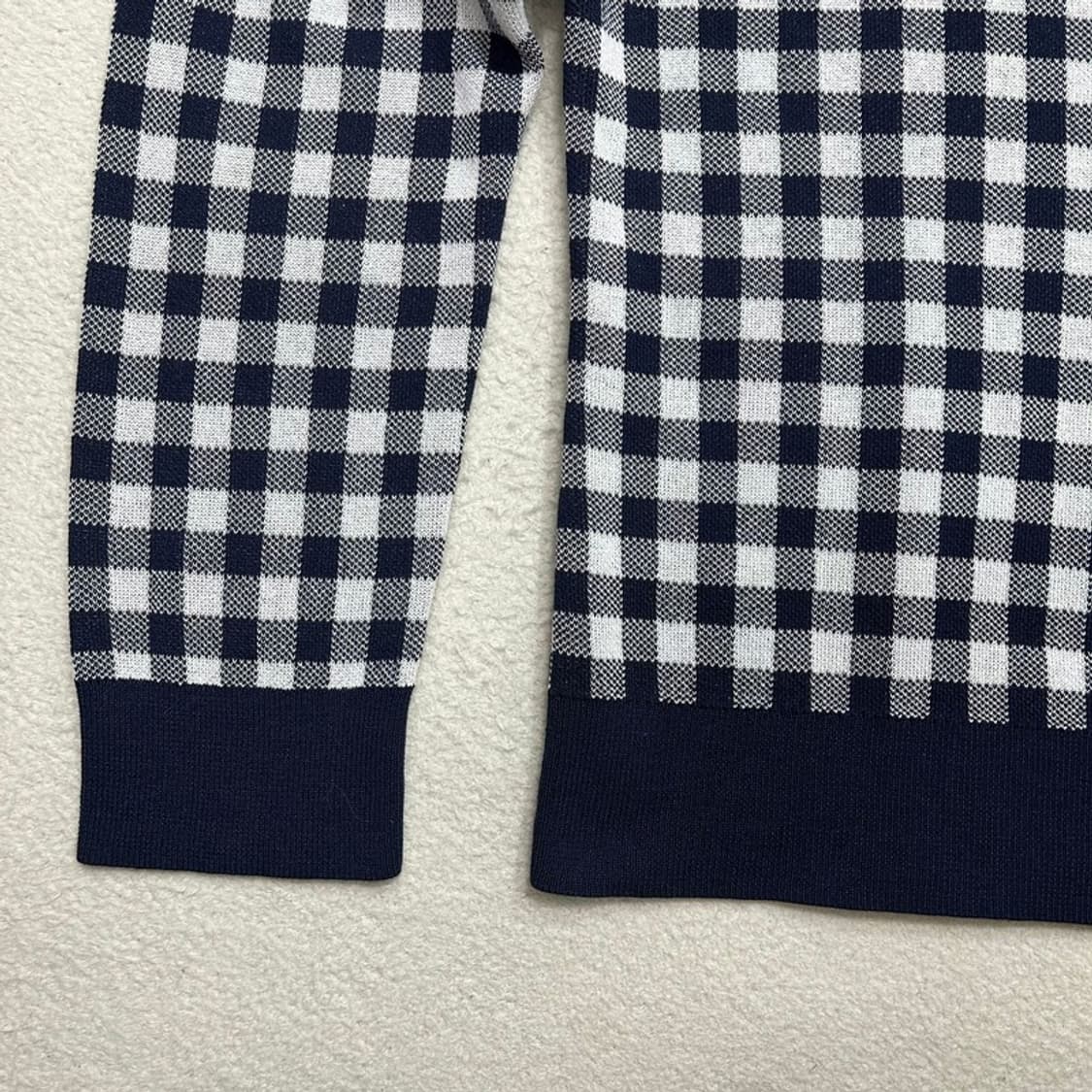 새상품 브룩스 브라더스 네이비 깅엄 체크 가디건 XL 상품이미지2