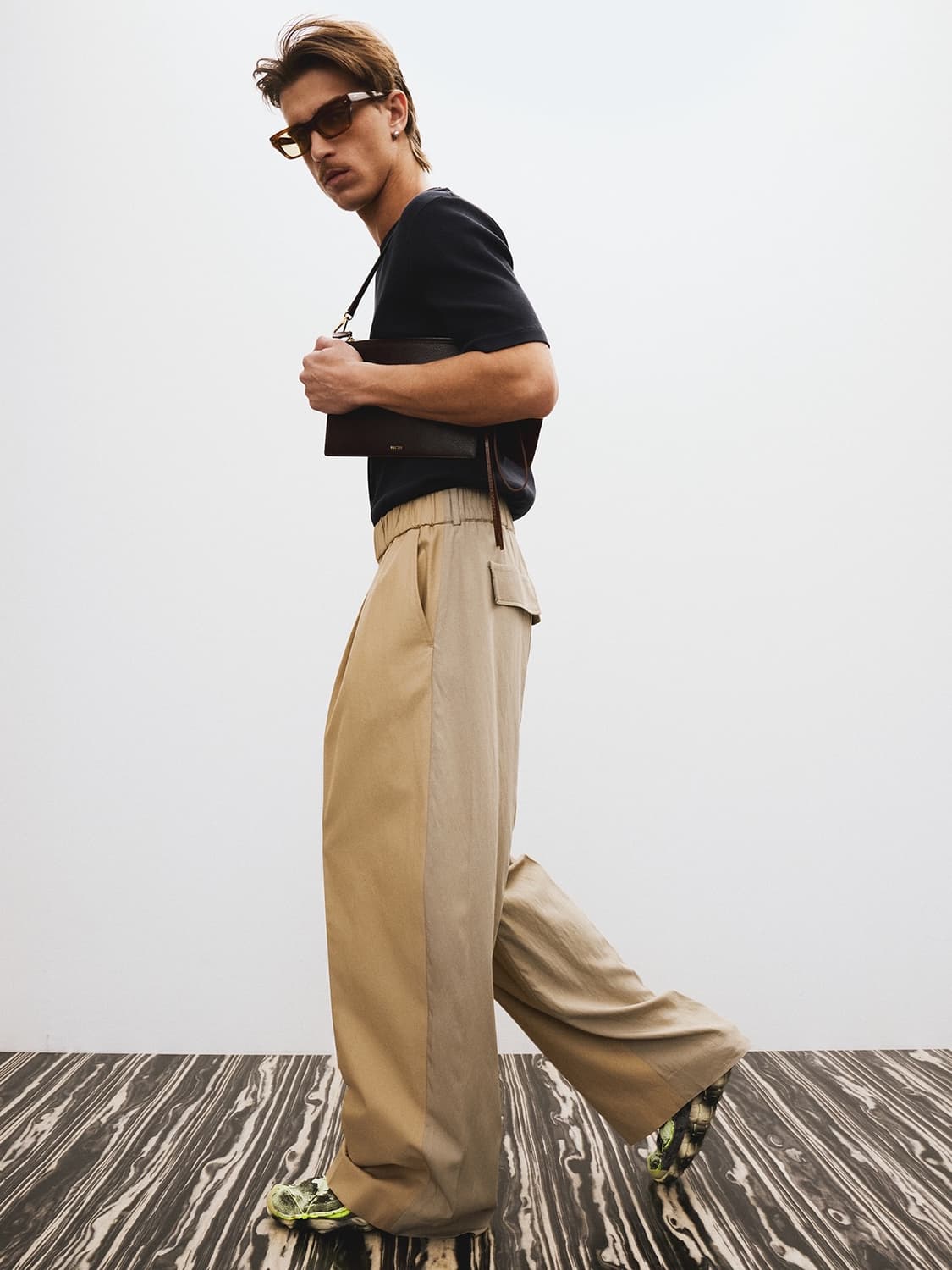 렉토 25ss 컨트라스트 밴딩 와이드팬츠 S 상품이미지1