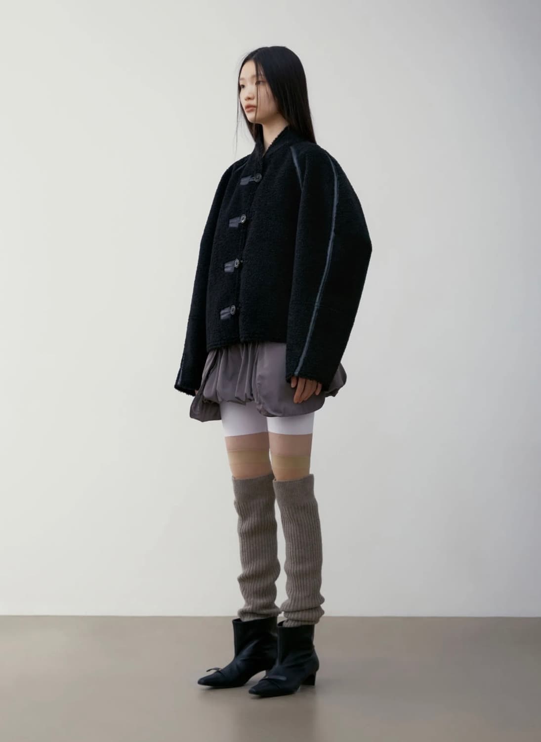 로우클래식 시어링 리버시블 코트 블랙 S 상품이미지3