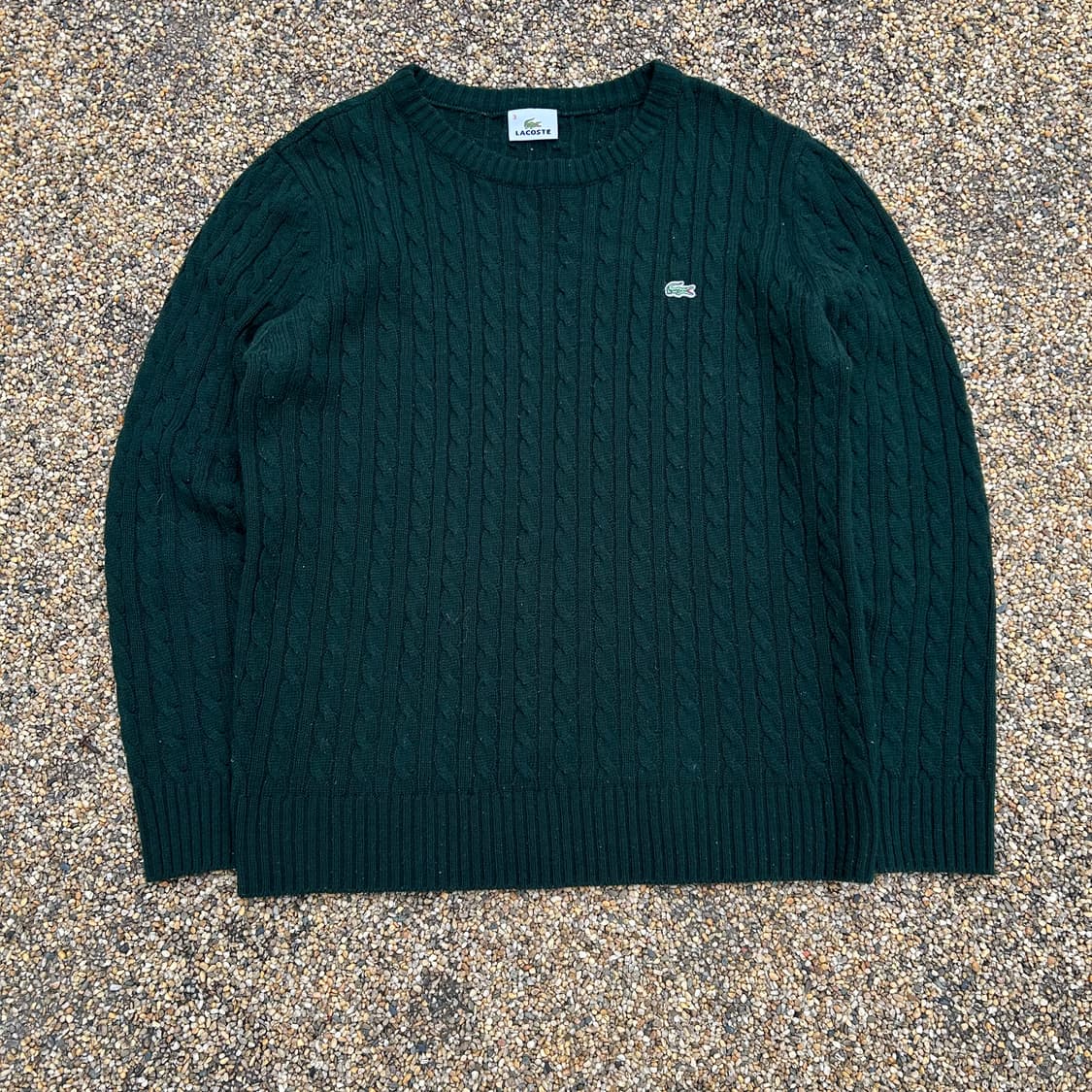 라코스테 그린 크루넥 케이블 니트 상품이미지1