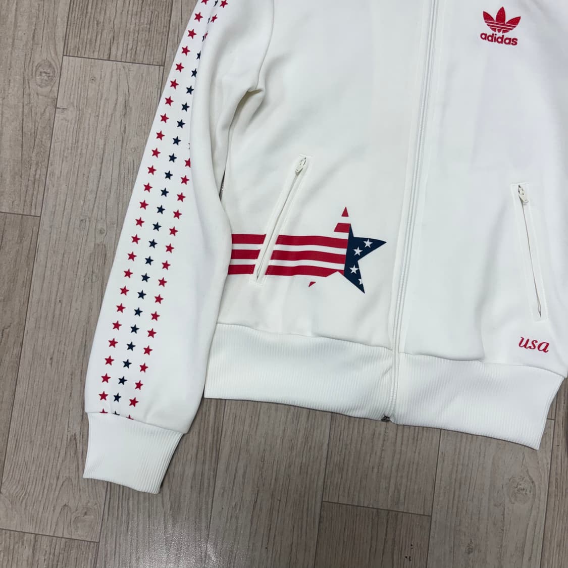 아디다스 USA 성조기 후드집업 화이트 상품이미지3