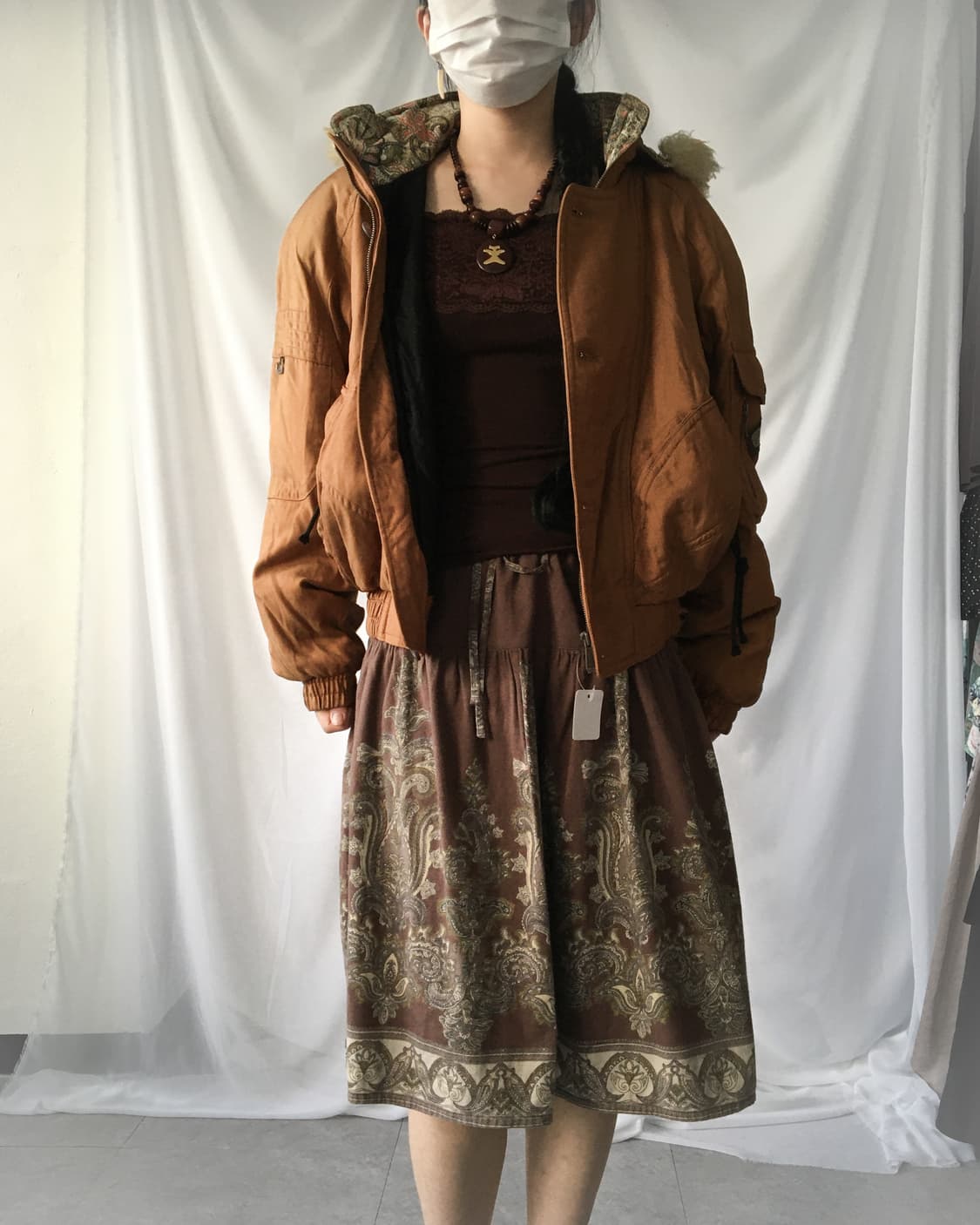 Fake fur hood bomber jacket 상품이미지7