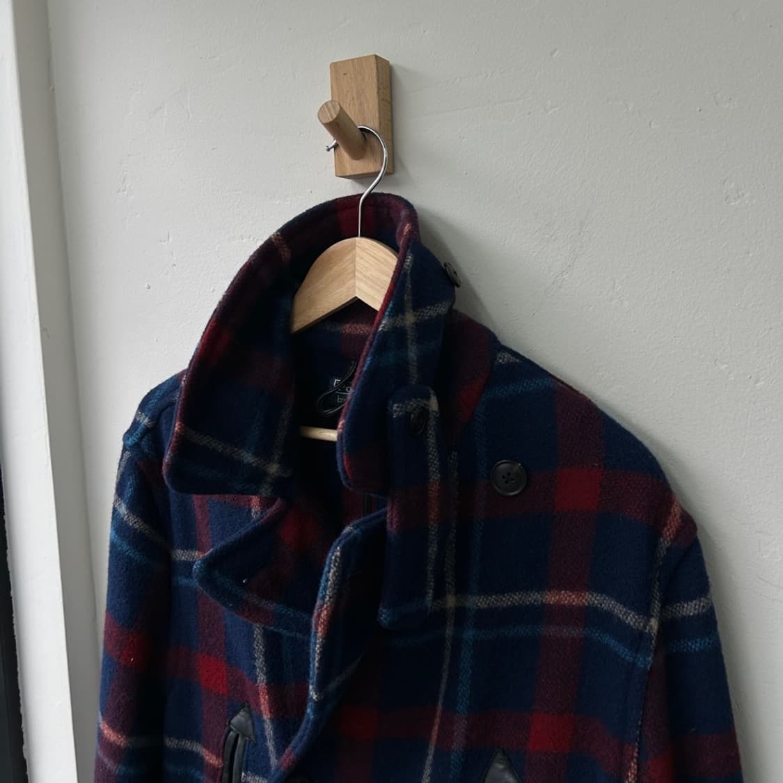 16004 - 폴로 랄프로렌 브레스티드 체크 울 코트 (울 80%) 상품이미지1