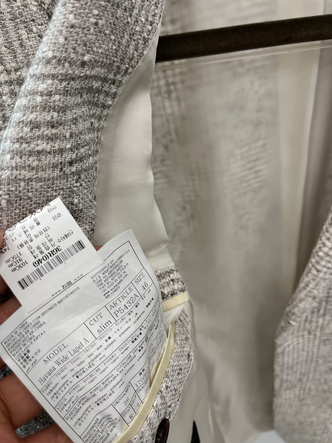 95) 수트서플라이 체크 린넨자켓  상품이미지9