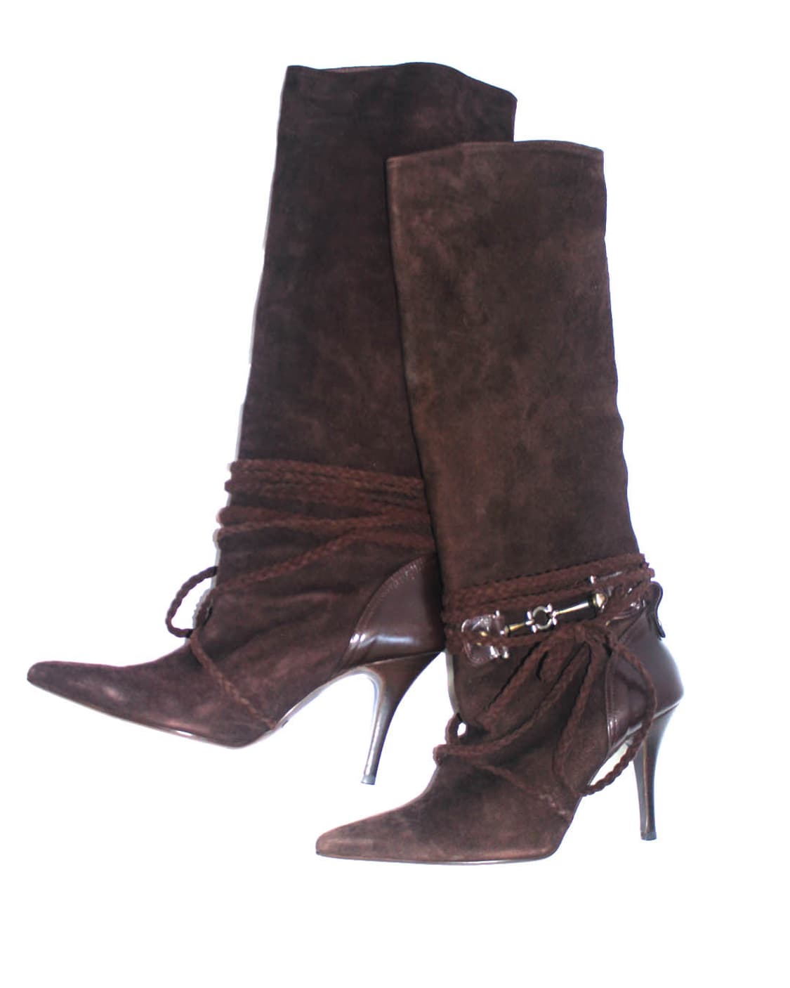 Western strap detail suede long boots 상품이미지1