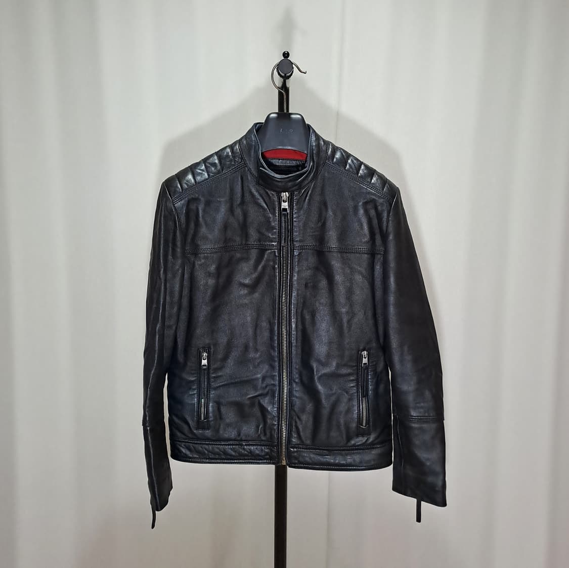 (택포) 캘빈클라인 스탠카라 레이서 양가죽 자켓 M B591 상품이미지1