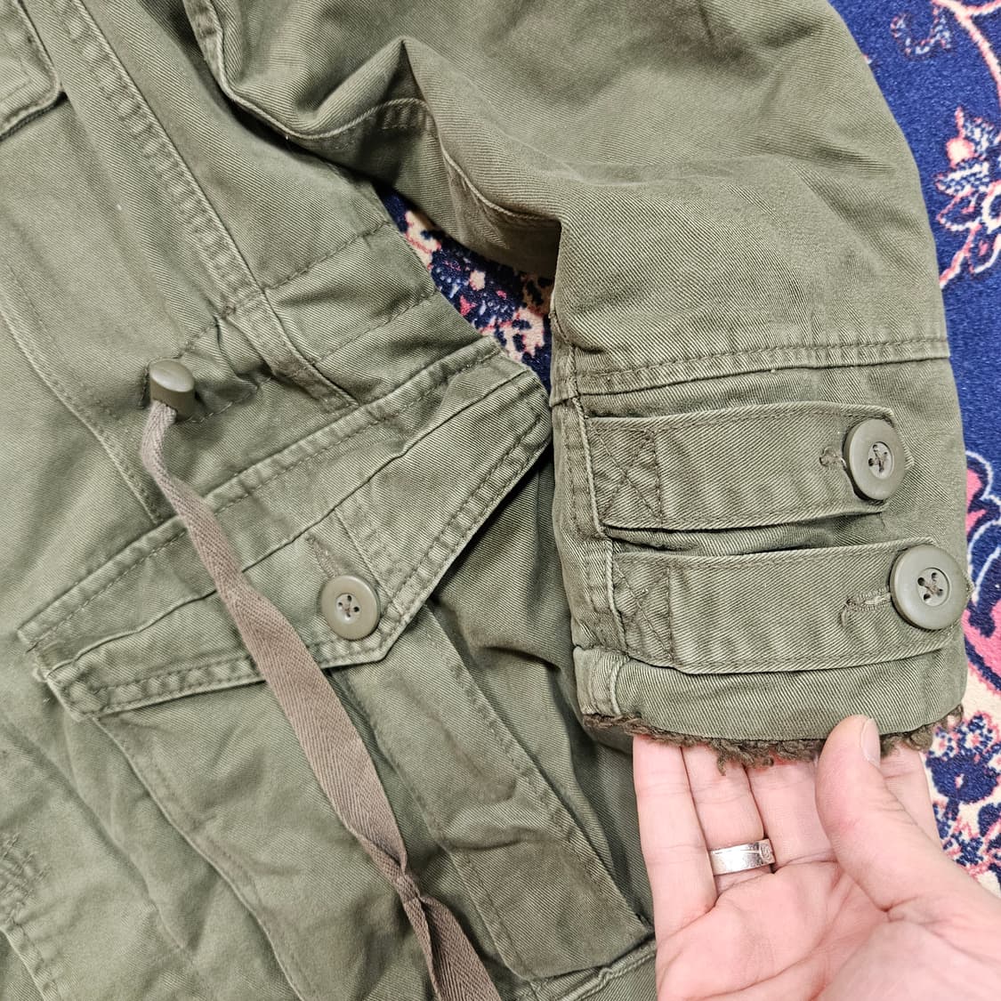 SOOCARGO 빈티지 양털 견장 야상 점퍼 M size 상품이미지5