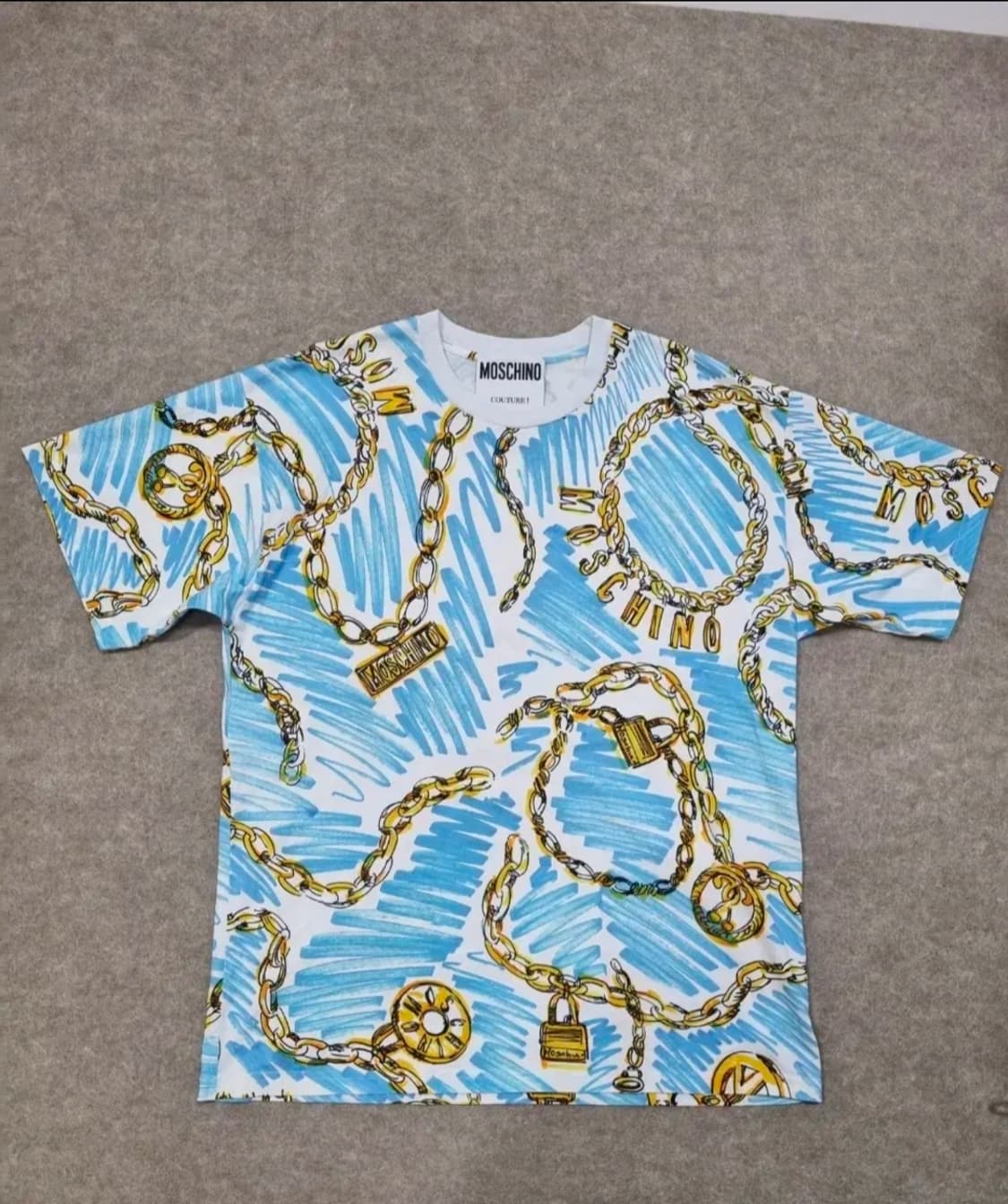 여성 90 모스키노 오버핏 체인무늬 반팔 상품이미지6