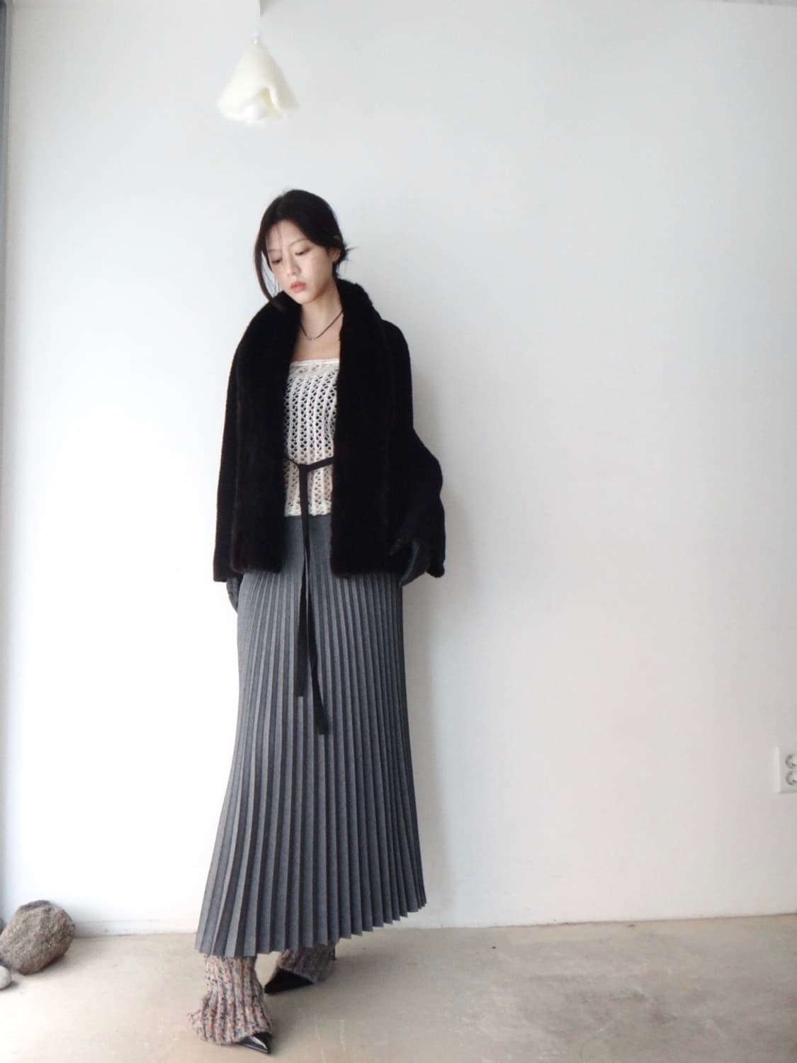 ANSICH collection open mink fur jacket 상품이미지5