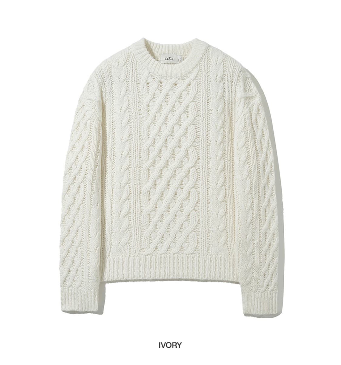 커스텀어클락 라운드 피셔맨 세미크롭 니트 상품이미지1