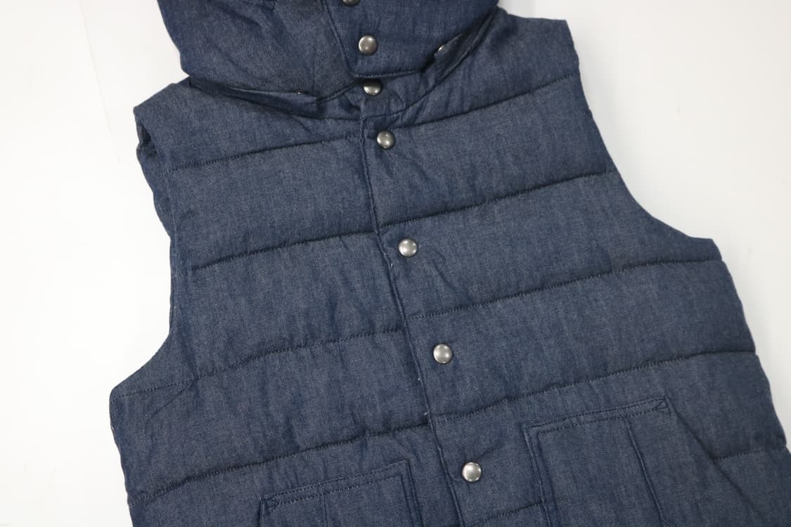 데님 후드 패딩 조끼 상품이미지5