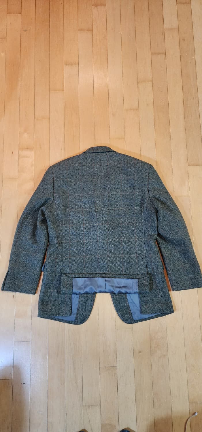 올리브그린 체크 헤링본 모직자켓 L~슬림XL 상품이미지5