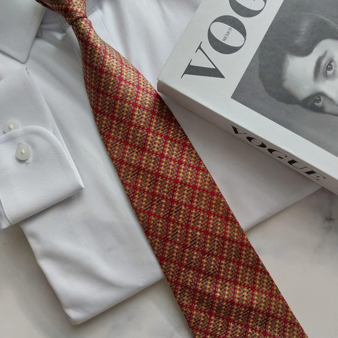 캘빈클라인 실크 브라운 체크 넥타이 9.5cm A+등급 K1278
 상품이미지7