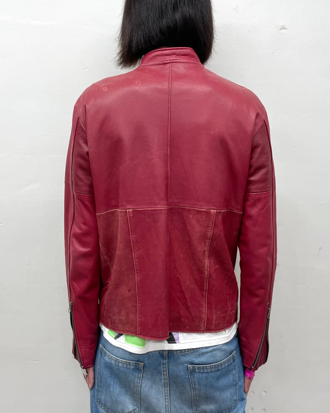 2 Closer Red Retro Biker Jacket  상품이미지2