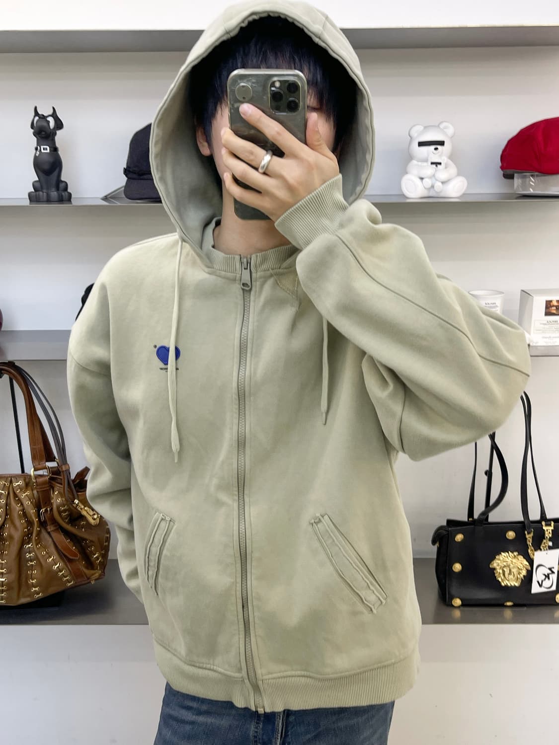 아더에러 22S/S 트윈 하트 로고 집 후드 상품이미지2
