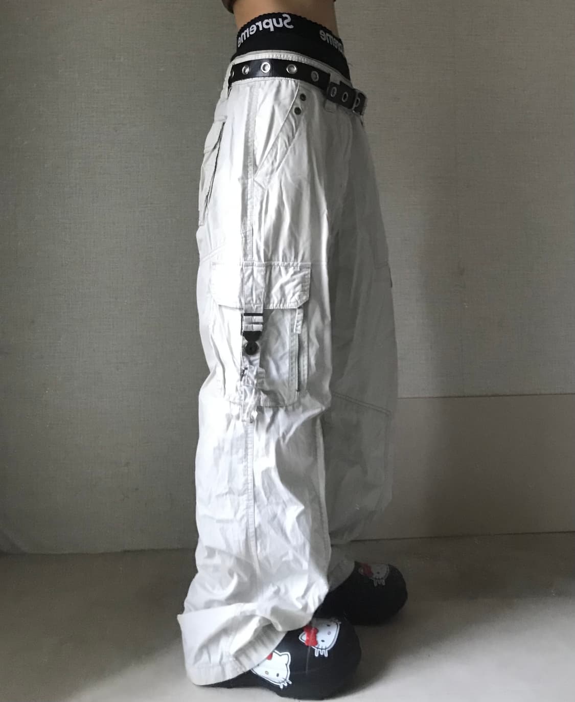 아이보리 와이드핏 카고팬츠 상품이미지2