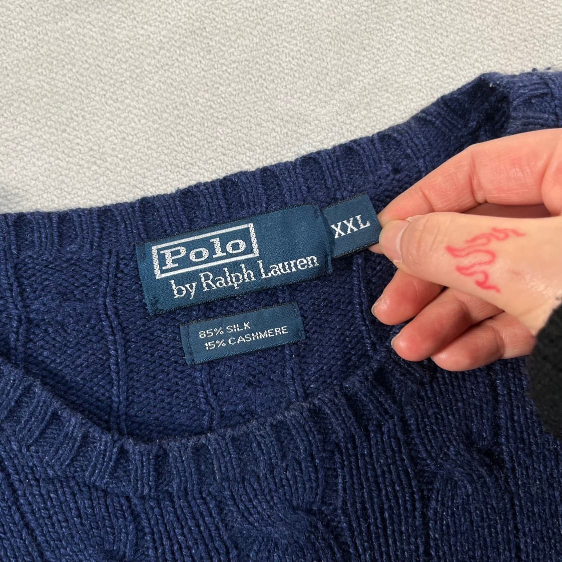 100 폴로 랄프로렌 캐시미어 꽈배기 니트 상품이미지3