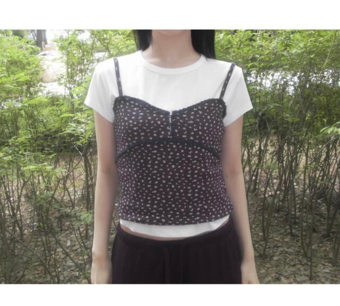 블랙업 아오미 플라워 레이스 나시 (네이비) 상품이미지3