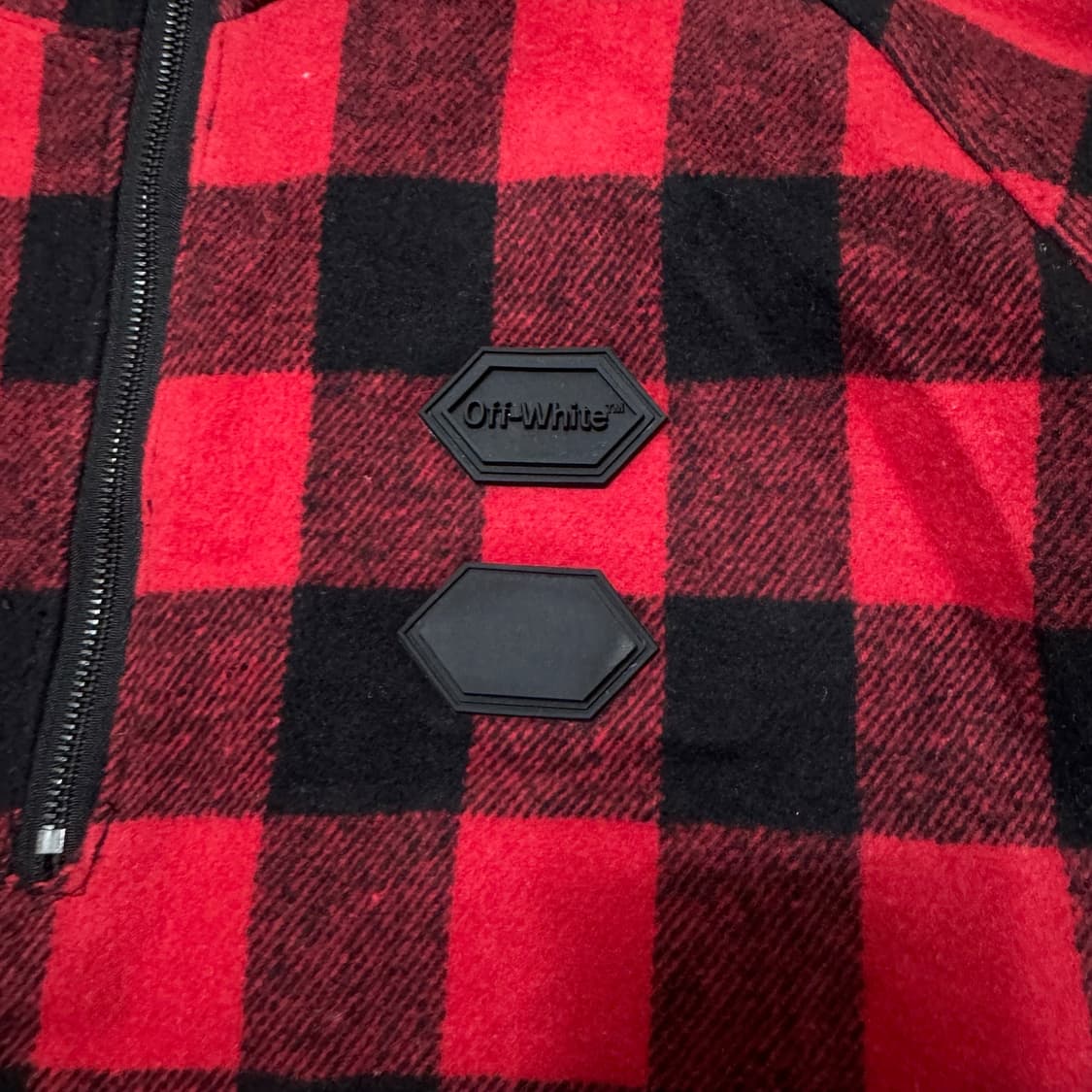 오프화이트 와펜 타탄체크 풀오버 후드 자켓 L/100  상품이미지3