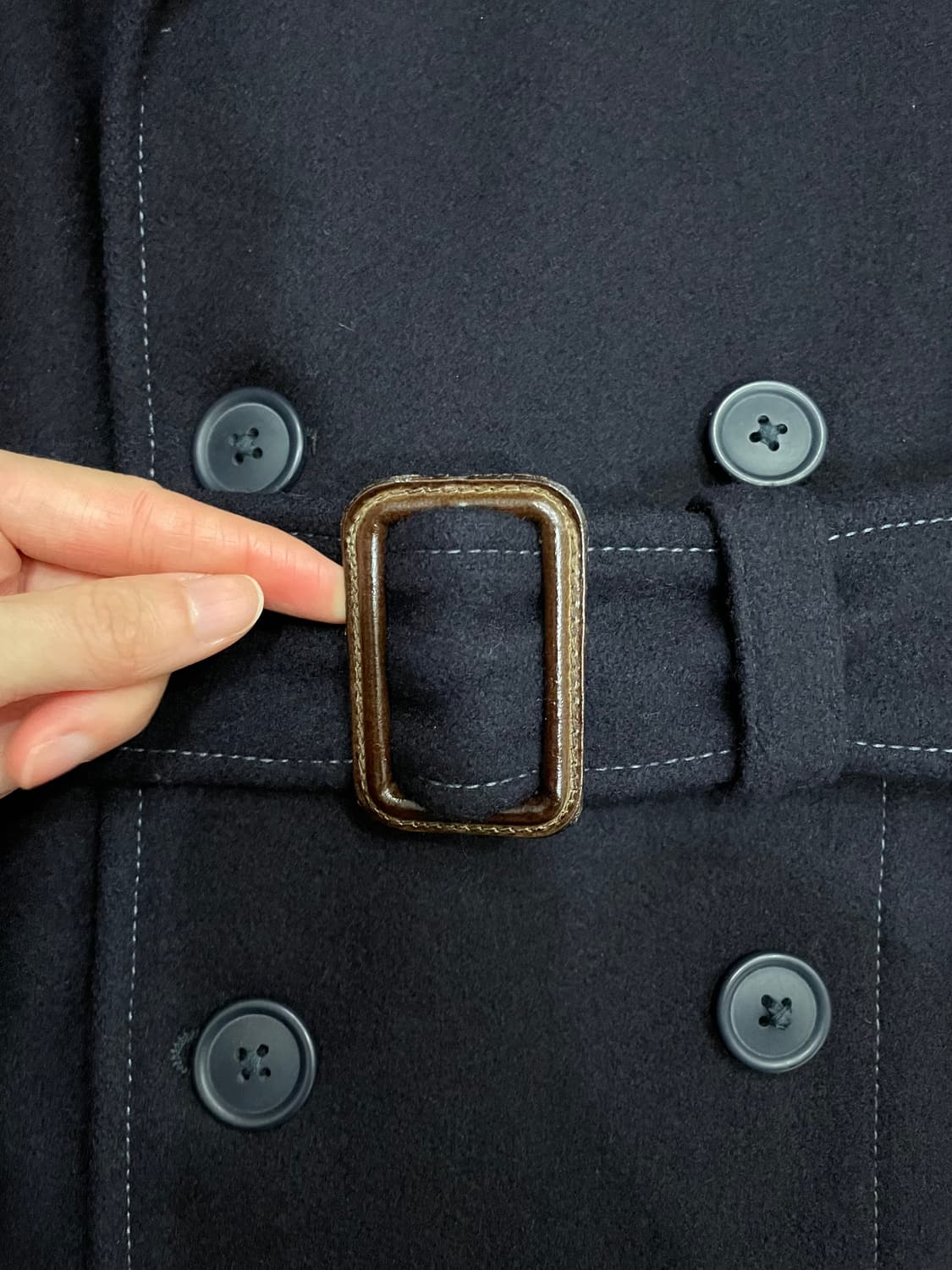 폴로 랄프로렌 이태리제 벨티드 더블 브레스티드 울 코트 네이비 상품이미지6