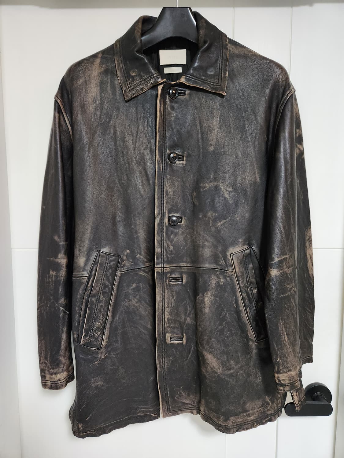 Yoke CUT-OFF LEATHER CAR COAT 3size 상품이미지1