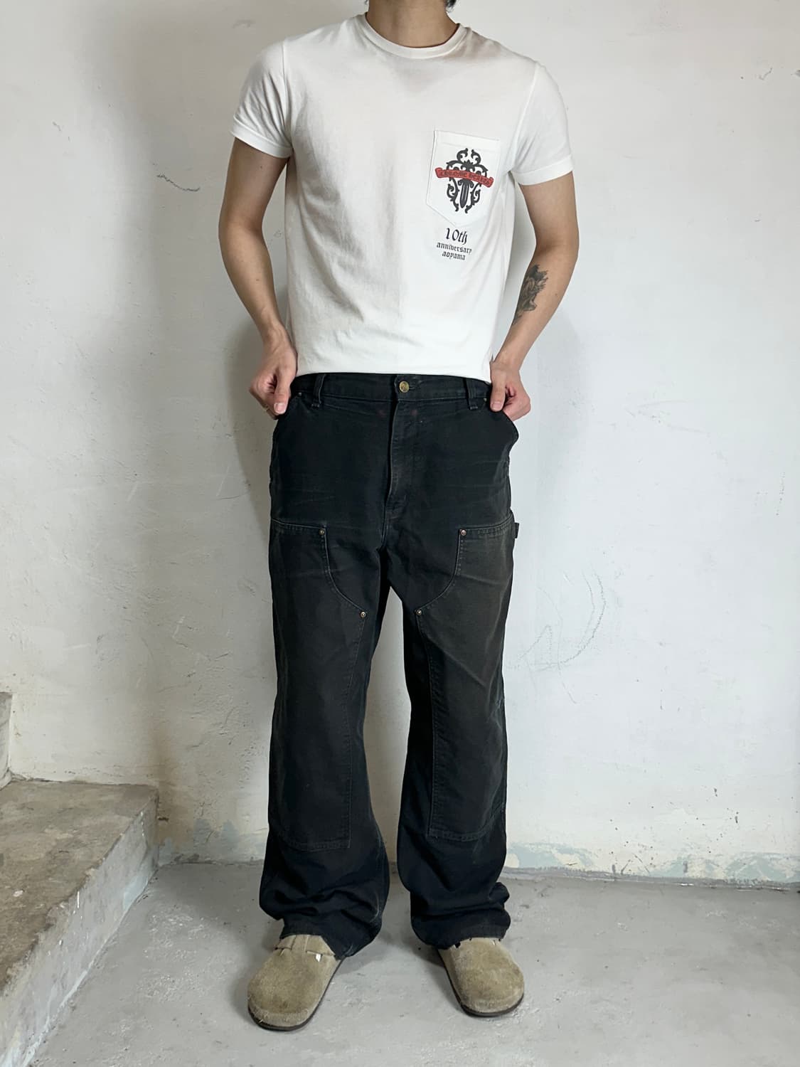 OG 칼하트 B136 더블니 블랙 칼하트 썩블니 카펜터 상품이미지2