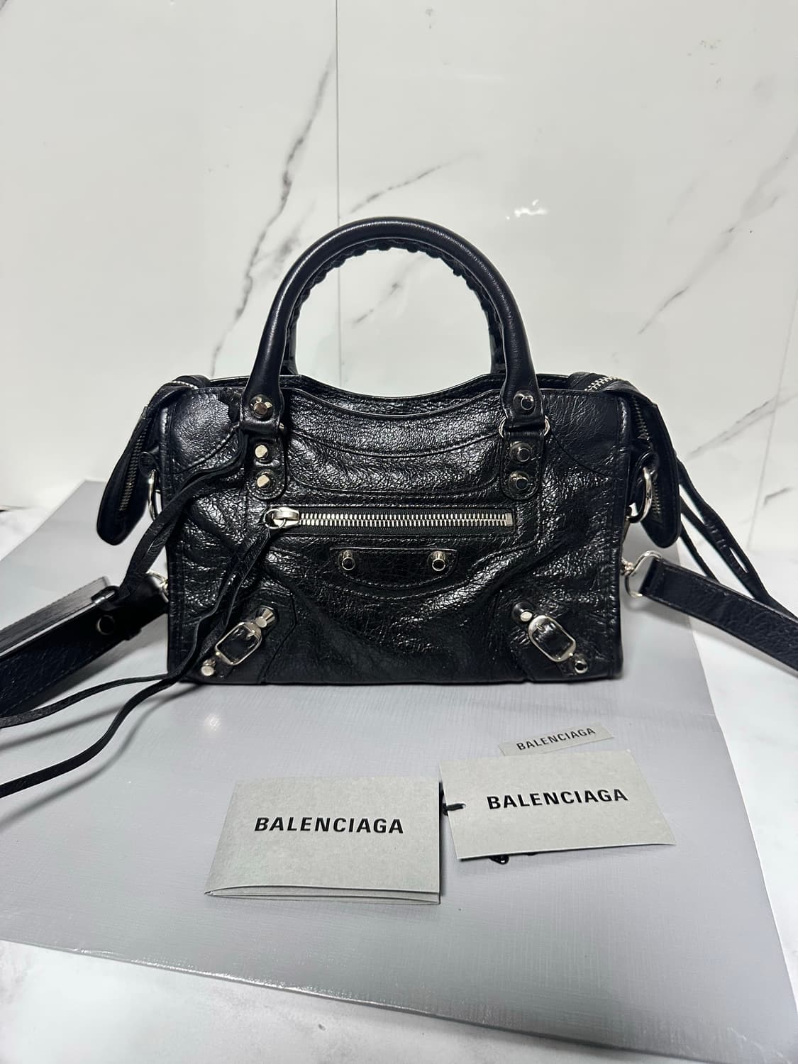 [SA급 정품] 발렌시아가 시티 모터백 미니 블랙 상품이미지8