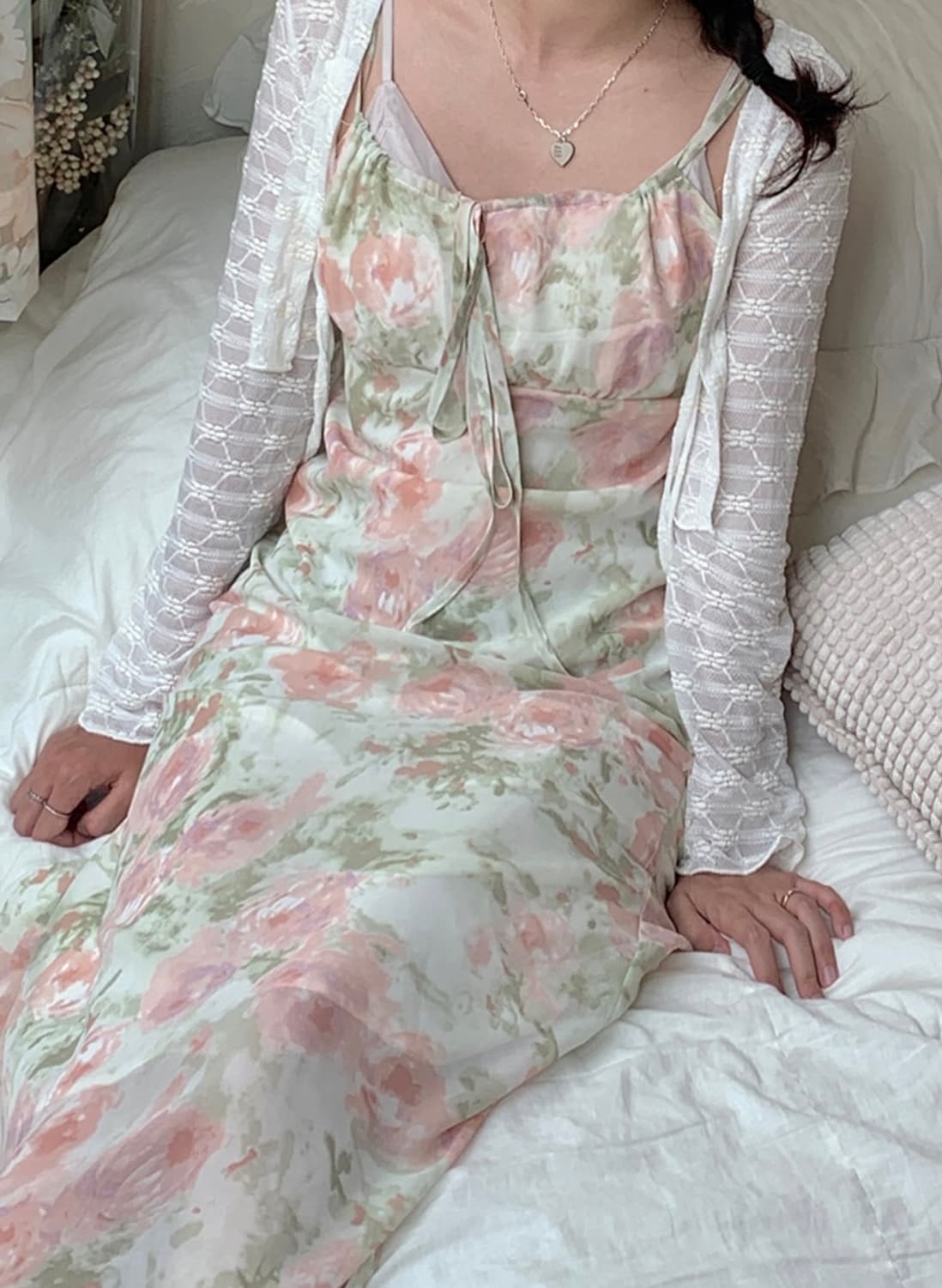 빈티지 플라워 롱 원피스 상품이미지1