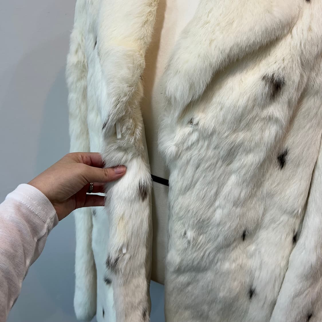 화이트 도트 레빗퍼 자켓 상품이미지7