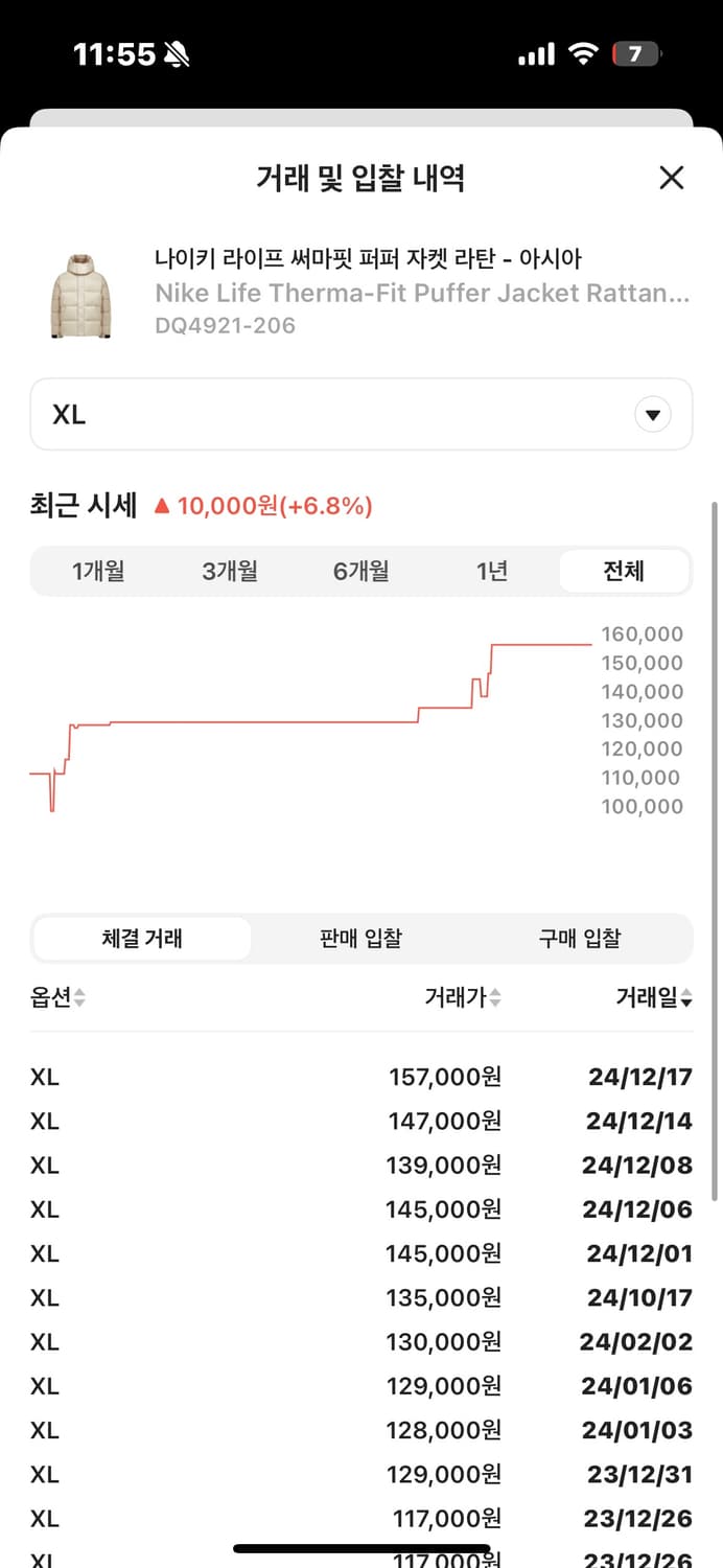 나이키 써마핏 패딩 xl 상품이미지5