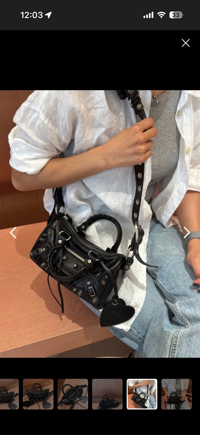 발렌시아가 미니 더플백 블랙색상 구해영 상품이미지5