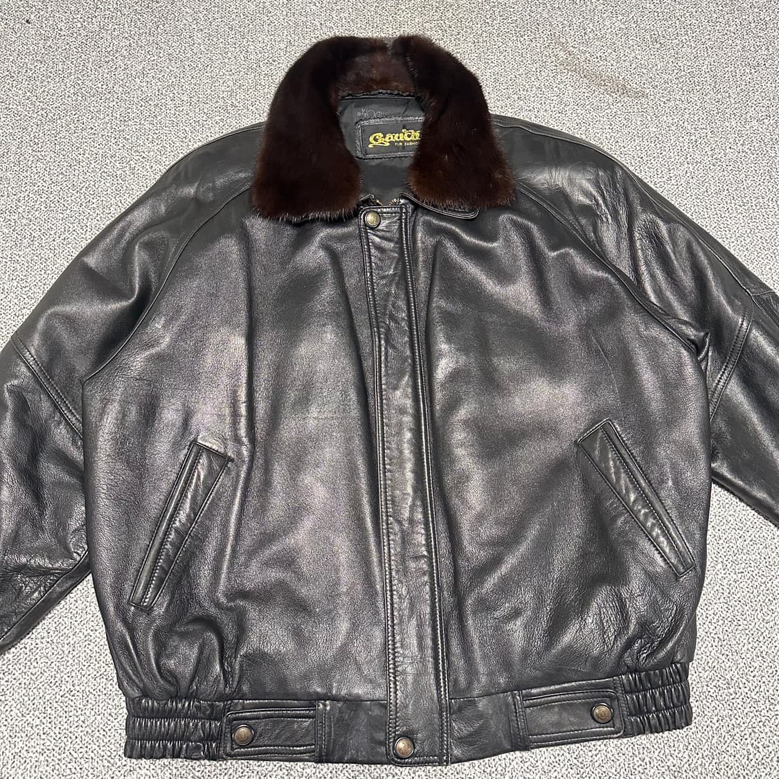 블랙 레더 자켓 상품이미지5