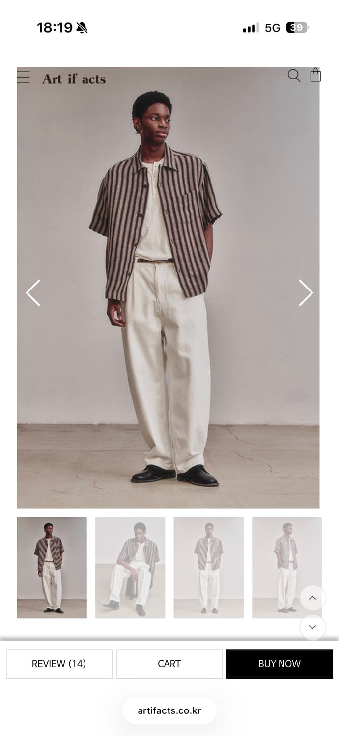 아트이프액츠 원턱커브데님팬츠오프화이트 S 상품이미지1