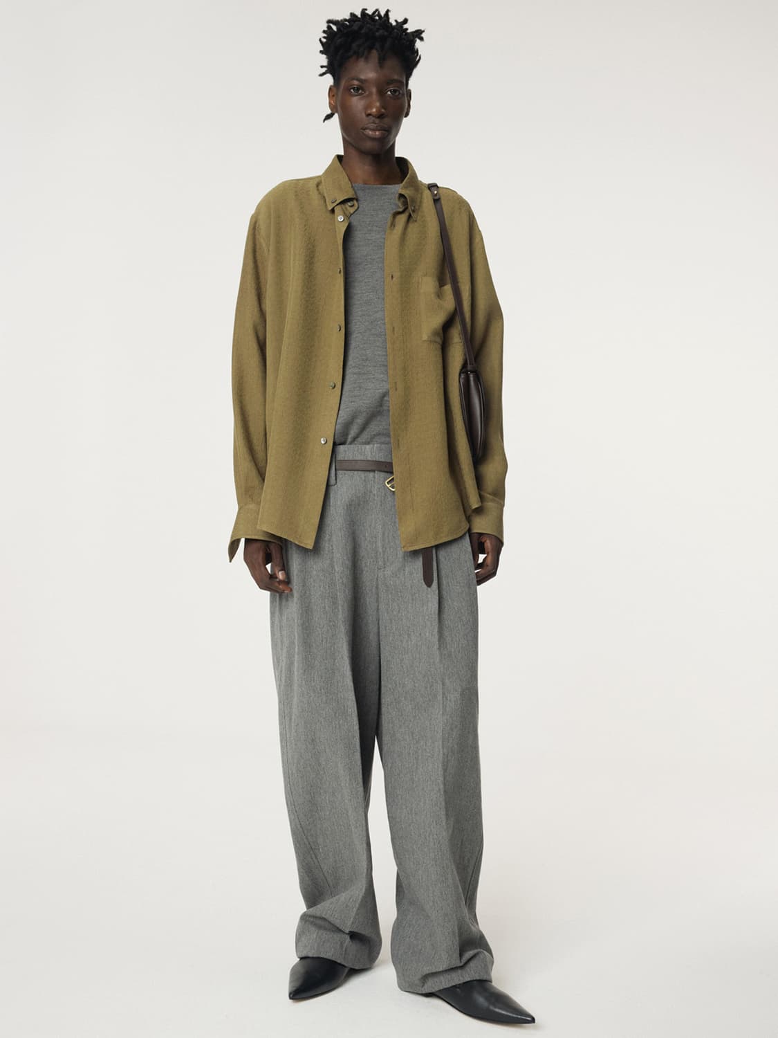 렉토 25FW 빈티지 자카드 셔츠 카키 상품이미지6