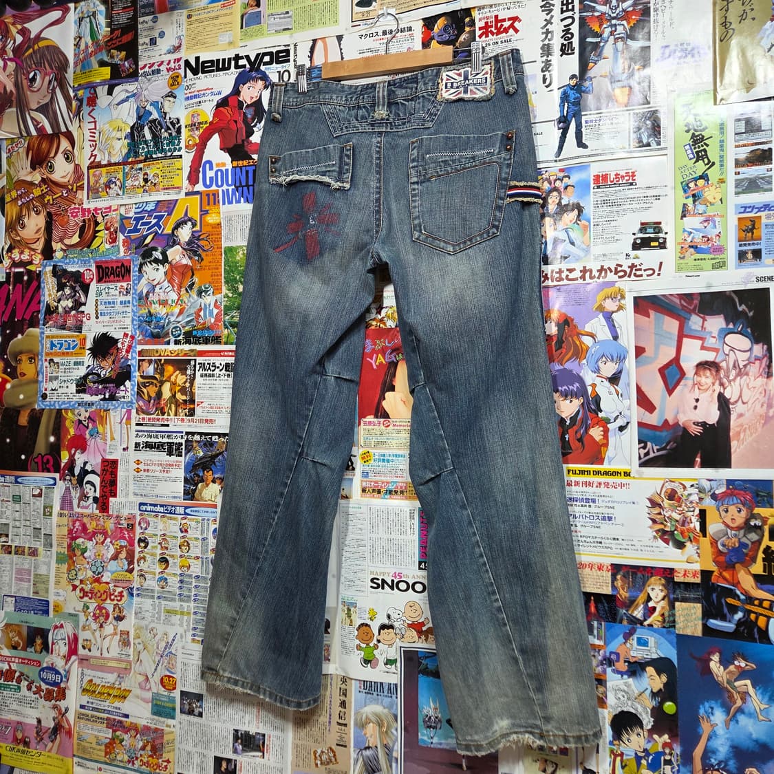 빈티지 Y2K 사이드 포켓 카펜터 와이드 데님 팬츠 상품이미지3