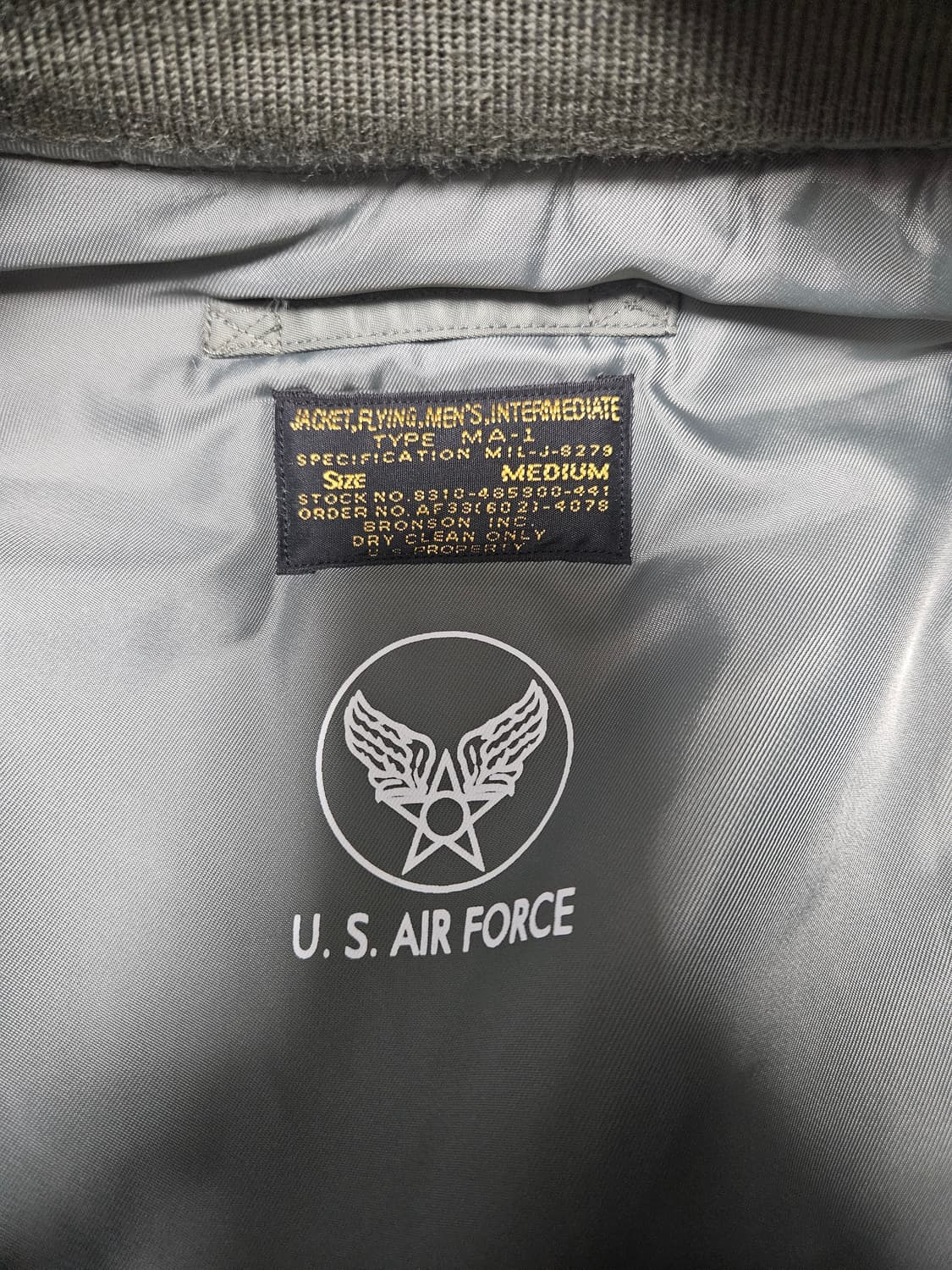 브론슨 ma-1 한국판 M사이즈 상품이미지2