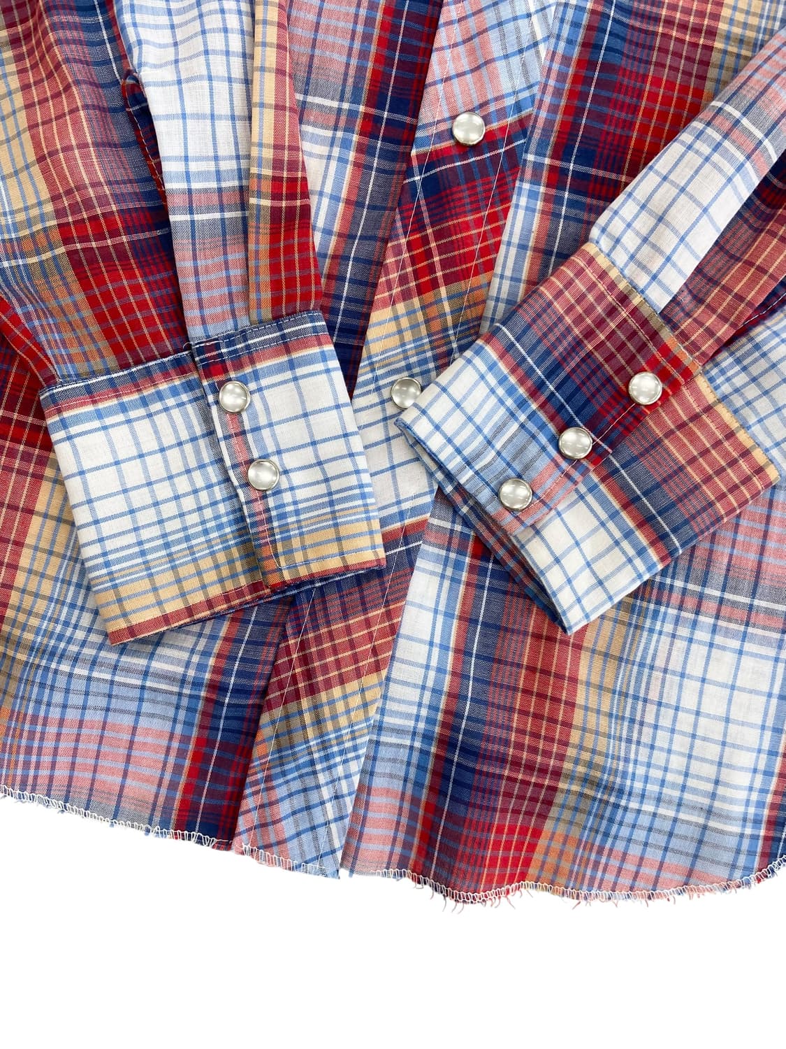 70's H bar C Lightweight Plaid 웨스턴 셔츠 상품이미지7