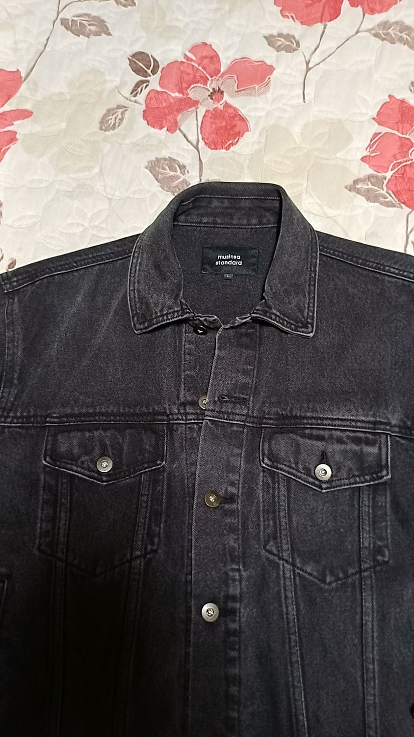 무신사 워시드블랙 데님자켓 100 가슴59 기장66 상품이미지2